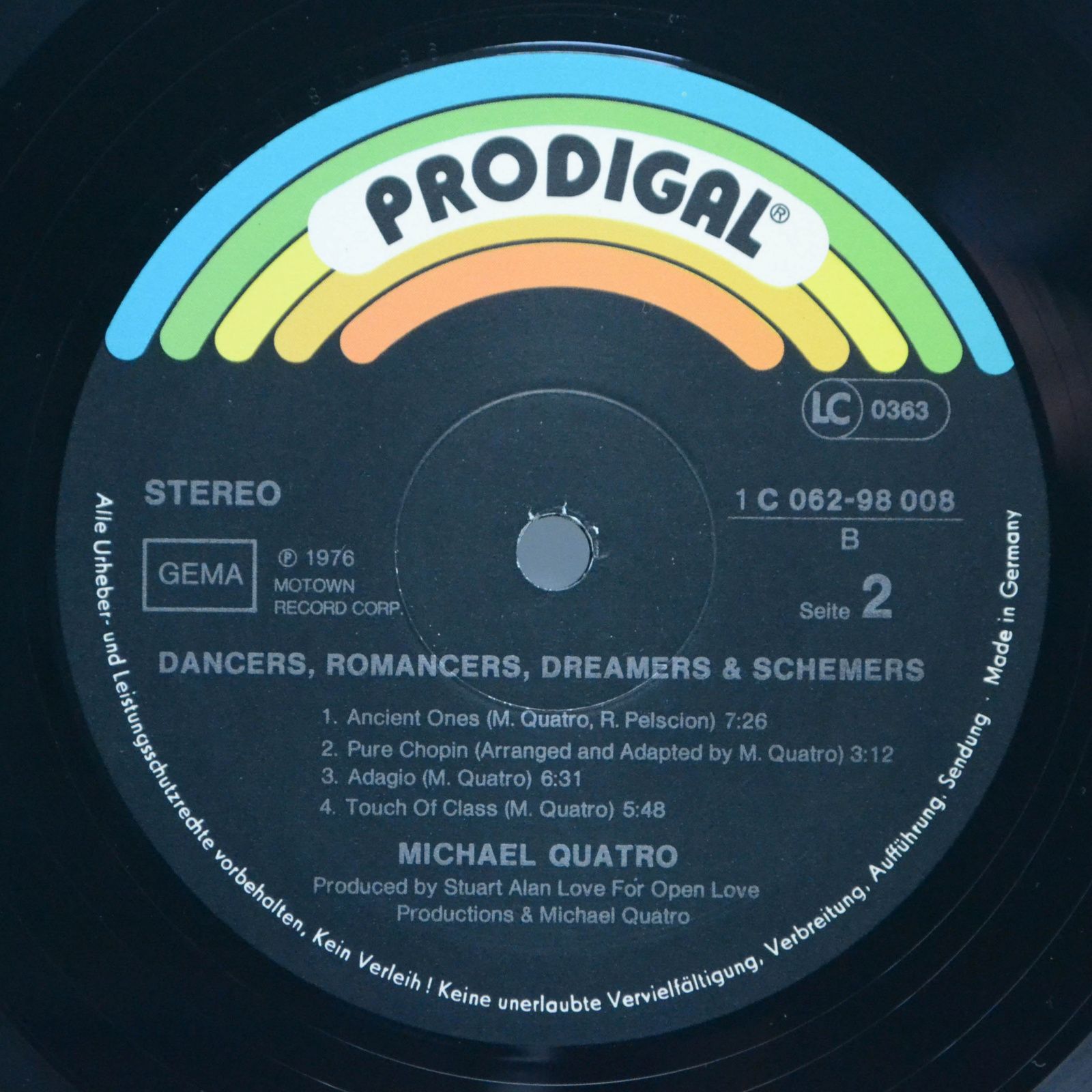 Виниловая пластинка Michael Quatro — Dancers, Romancers, Dreamers & Schemers, 1976