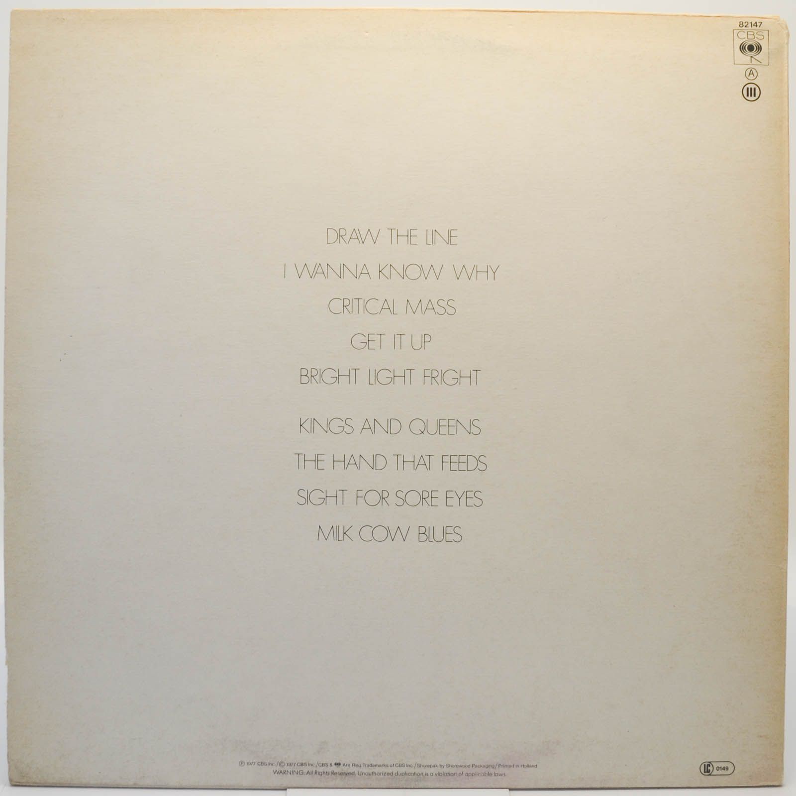 Aerosmith — Draw The Line, 1977