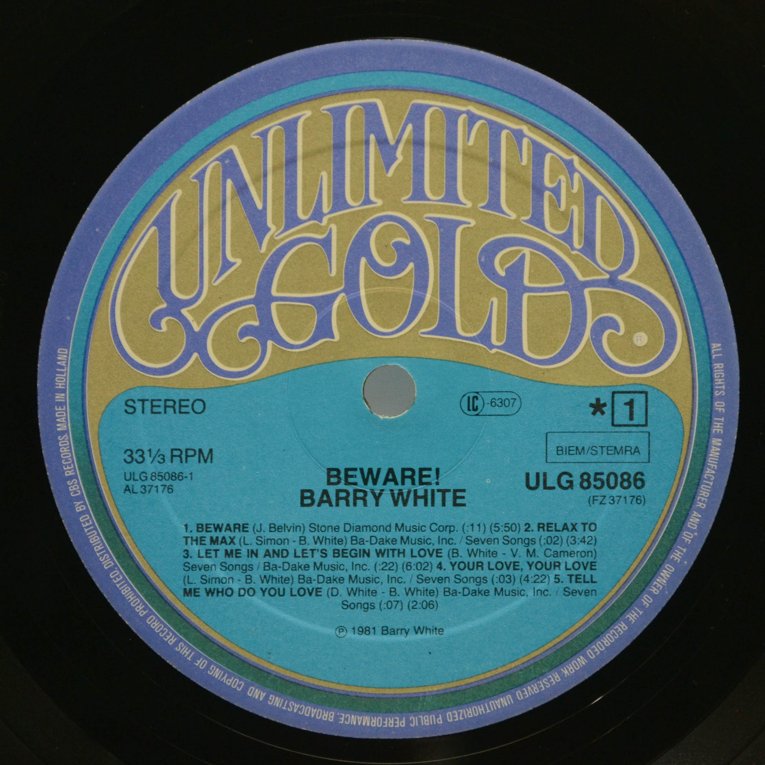 Barry White — Beware!, 1981