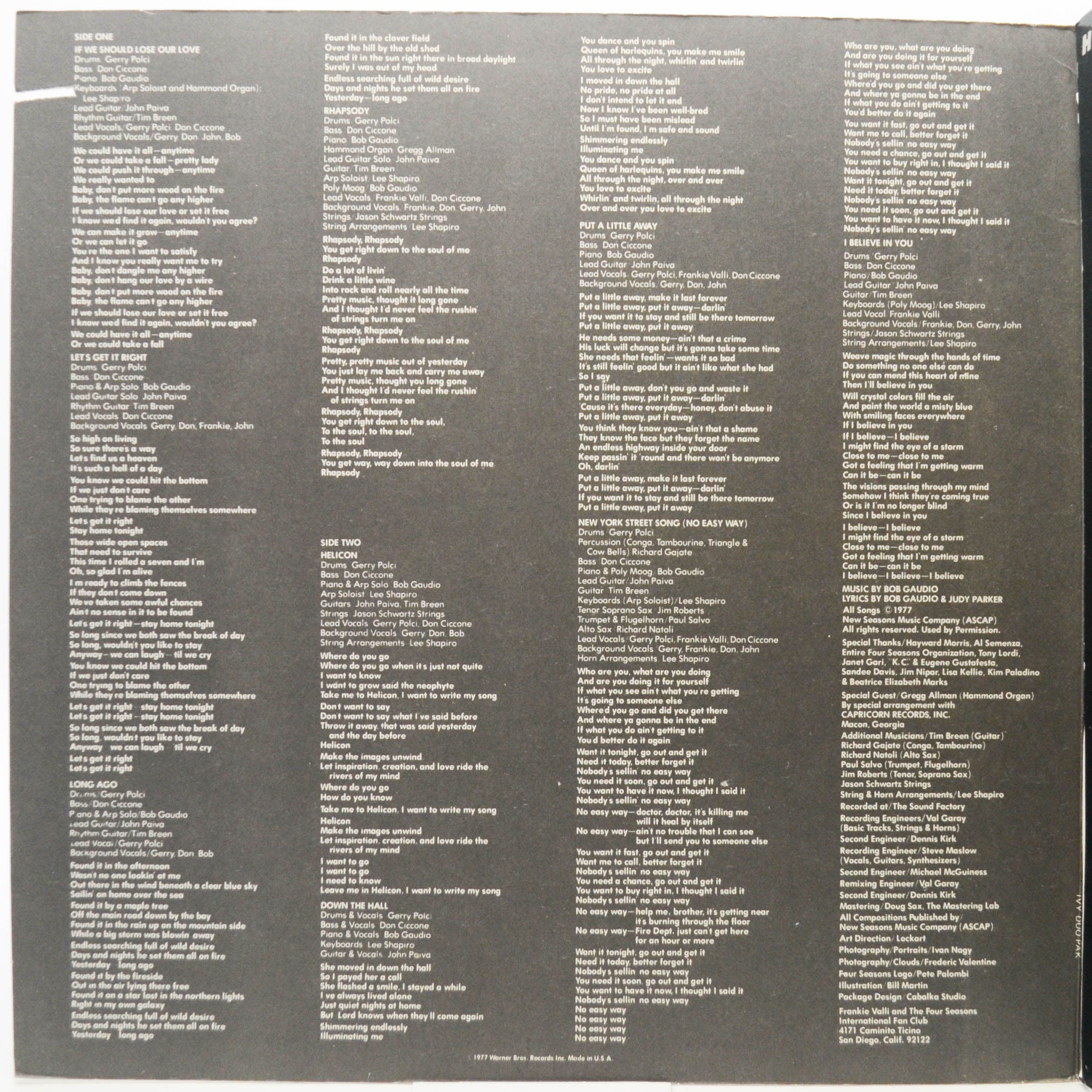 Виниловая пластинка Four Seasons — Helicon (1-st, USA), 1977