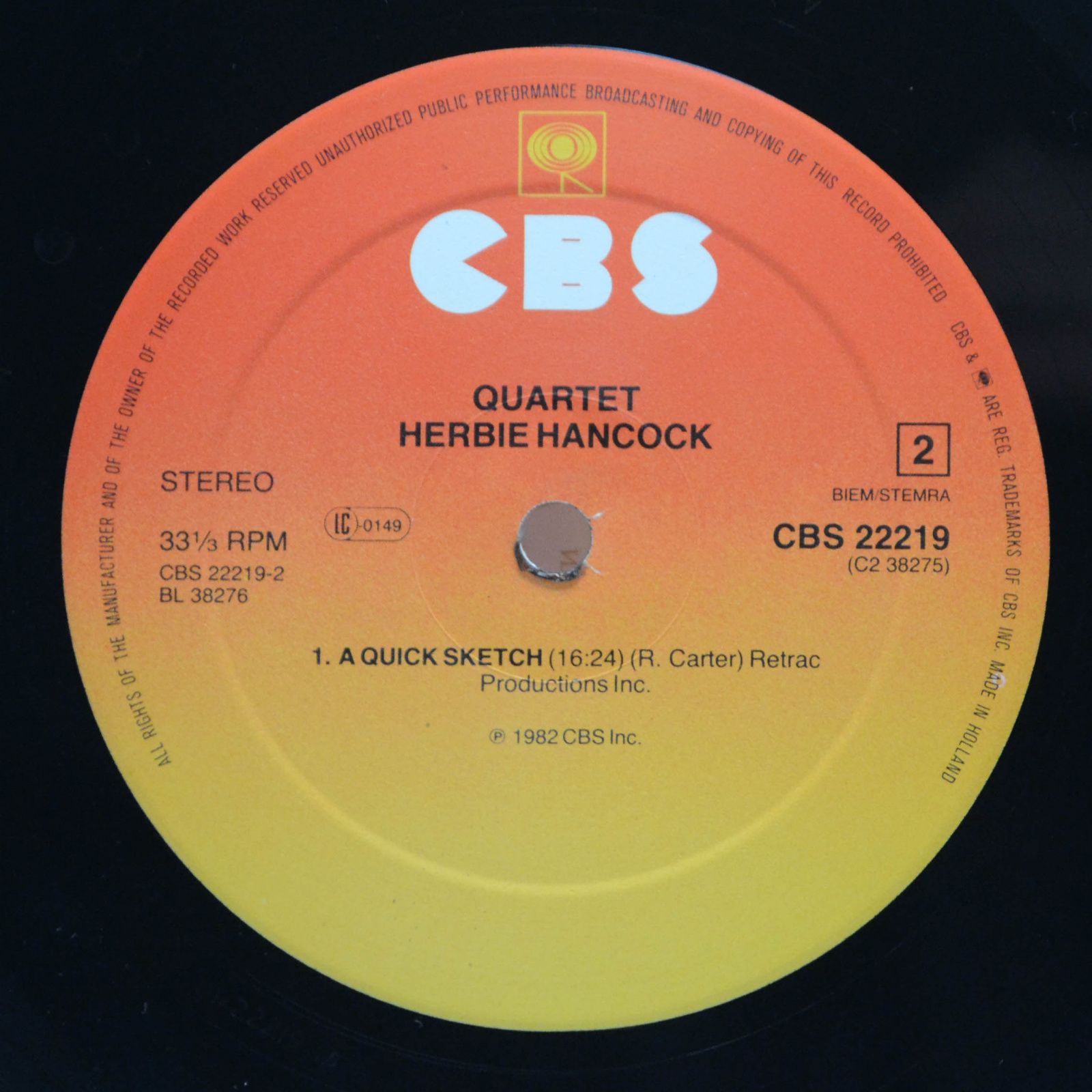 Виниловая пластинка Herbie Hancock — Quartet (2LP), 1982