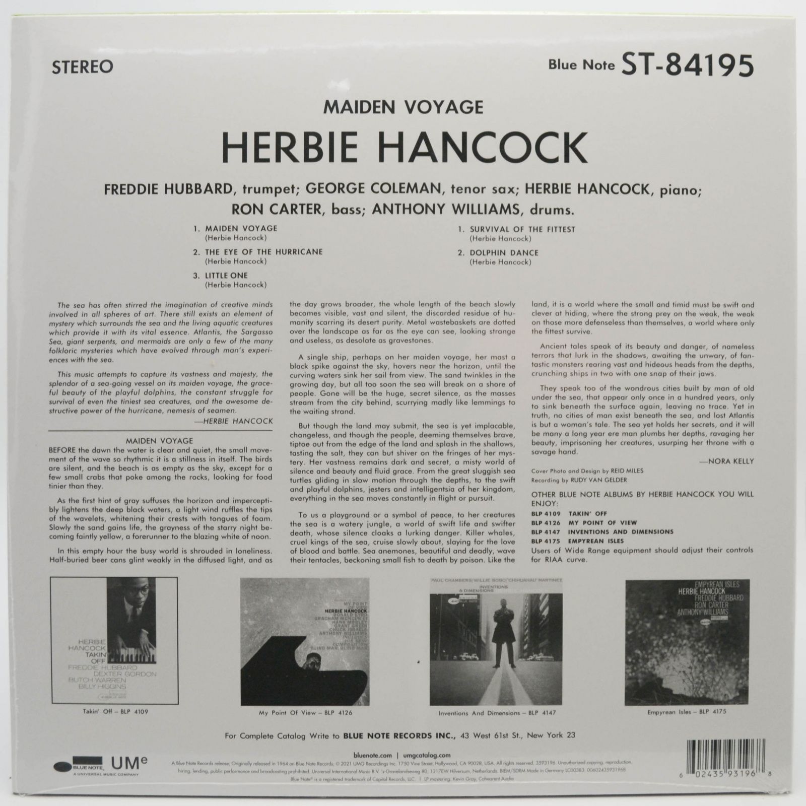 Виниловая пластинка Herbie Hancock — Maiden Voyage, 1965