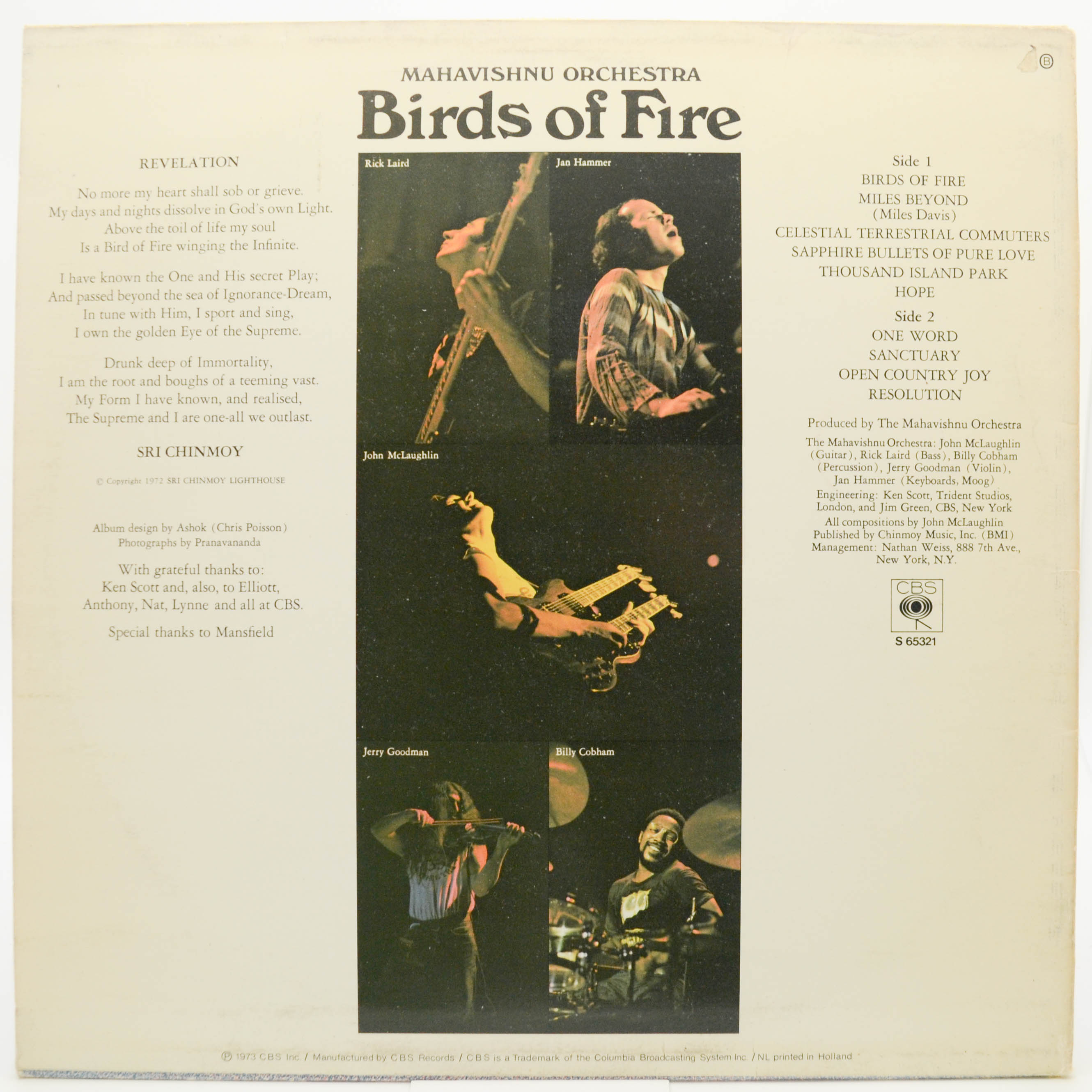 Виниловая пластинка Mahavishnu Orchestra — Birds Of Fire, 1973