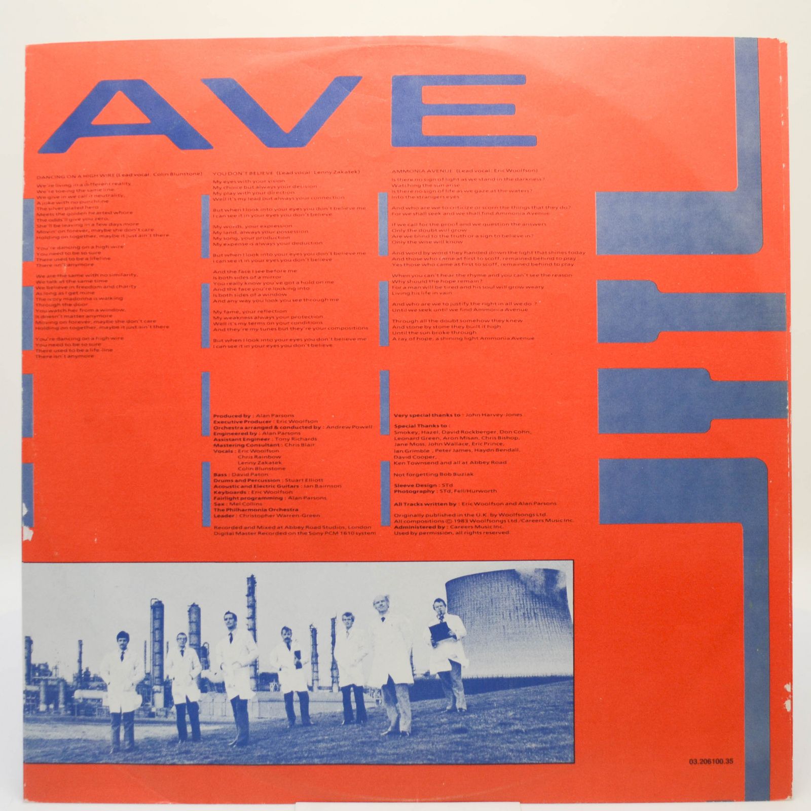 Виниловая пластинка Alan Parsons Project — Ammonia Avenue, 1984