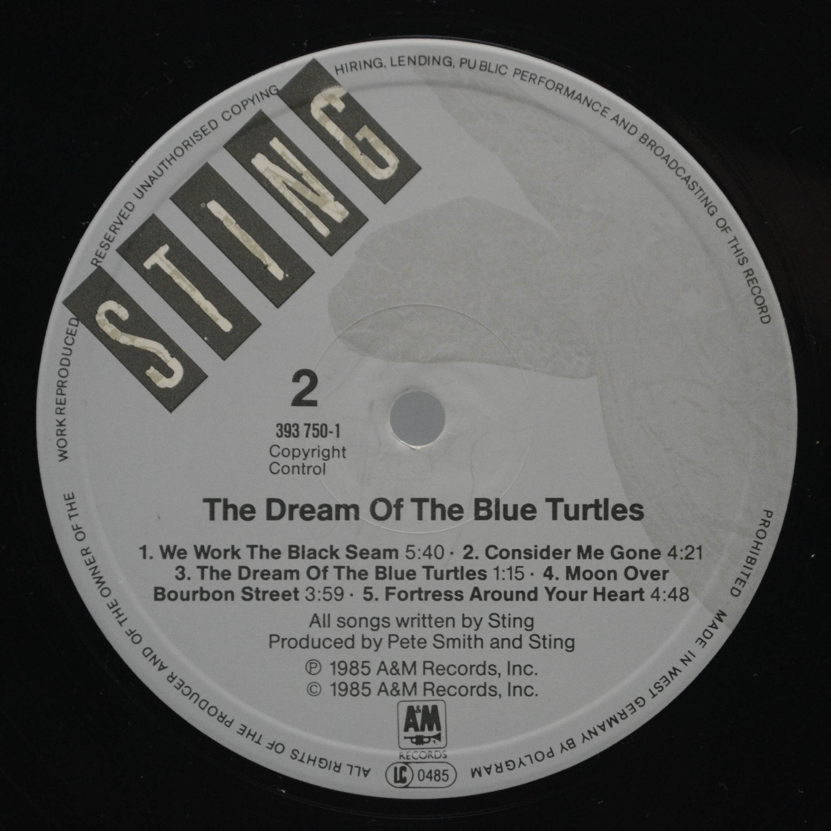Виниловая пластинка Sting — The Dream Of The Blue Turtles, 1985