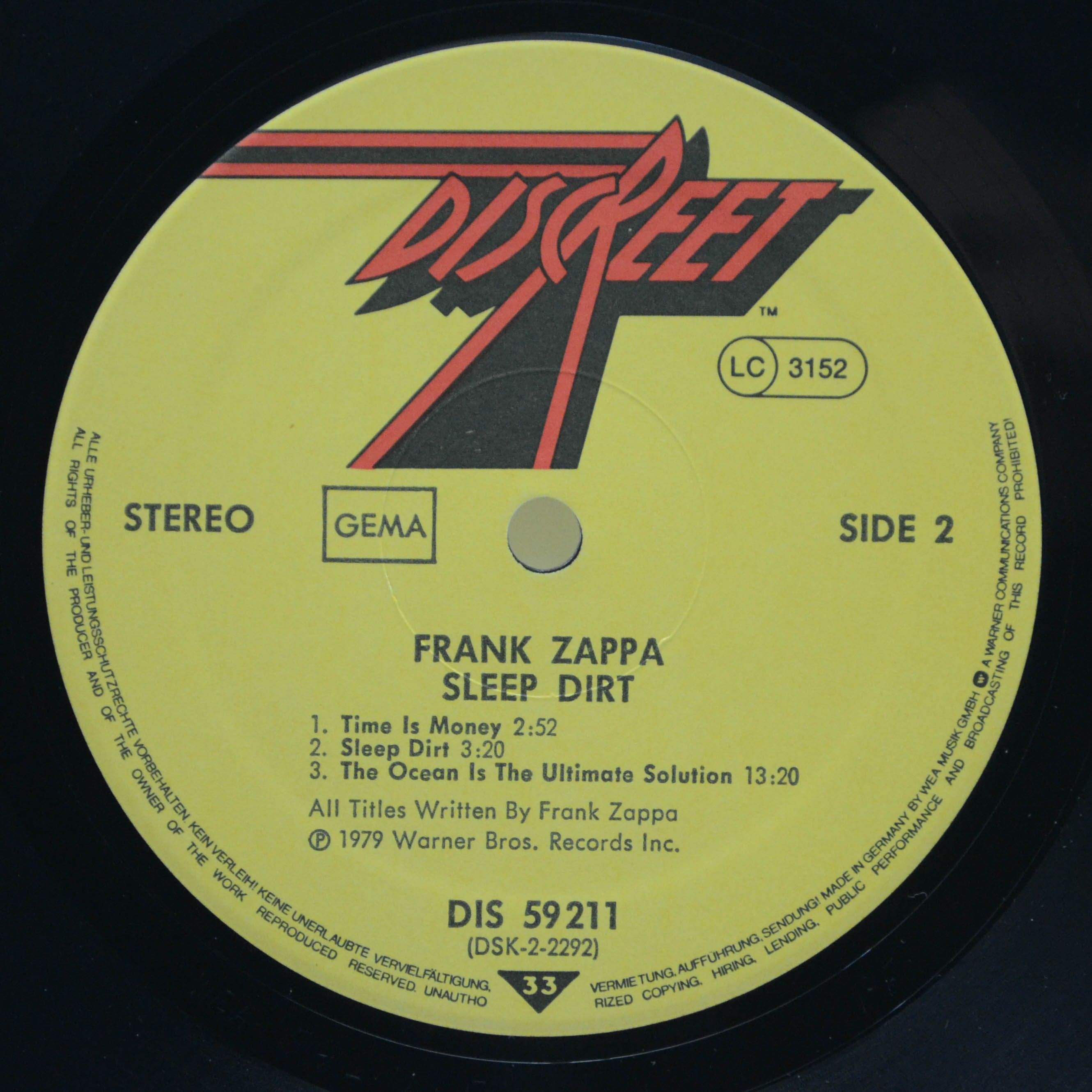 Виниловая пластинка Frank Zappa — Sleep Dirt, 1979