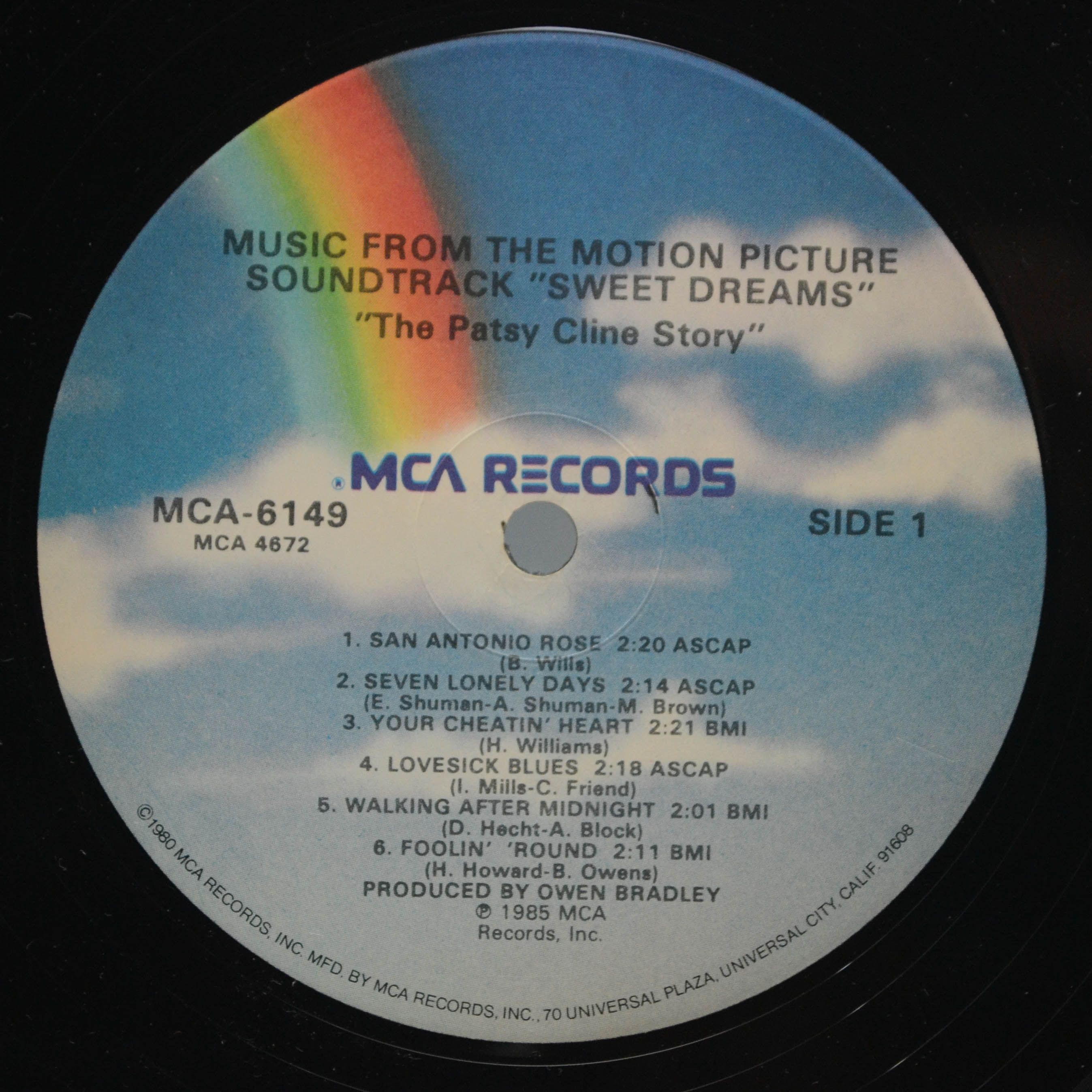 Виниловая пластинка Patsy Cline — Sweet Dreams (1-st, USA), 1985