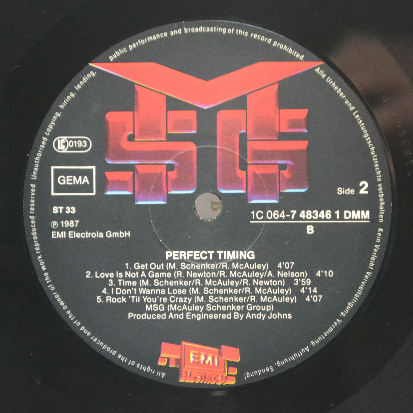 Виниловая пластинка McAuley Schenker Group — Perfect Timing, 1987