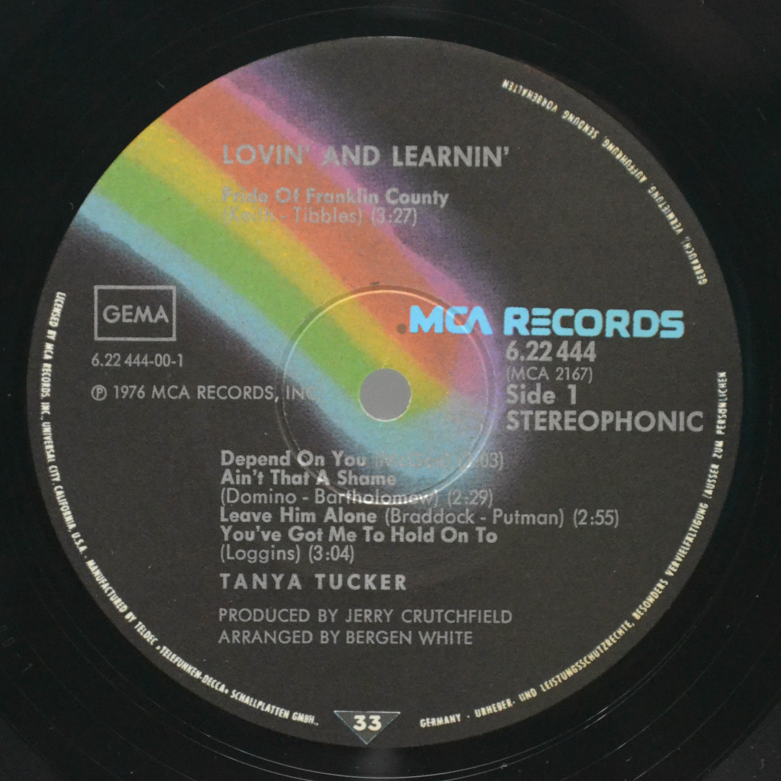Виниловая пластинка Tanya Tucker — Lovin' And Learnin', 1976