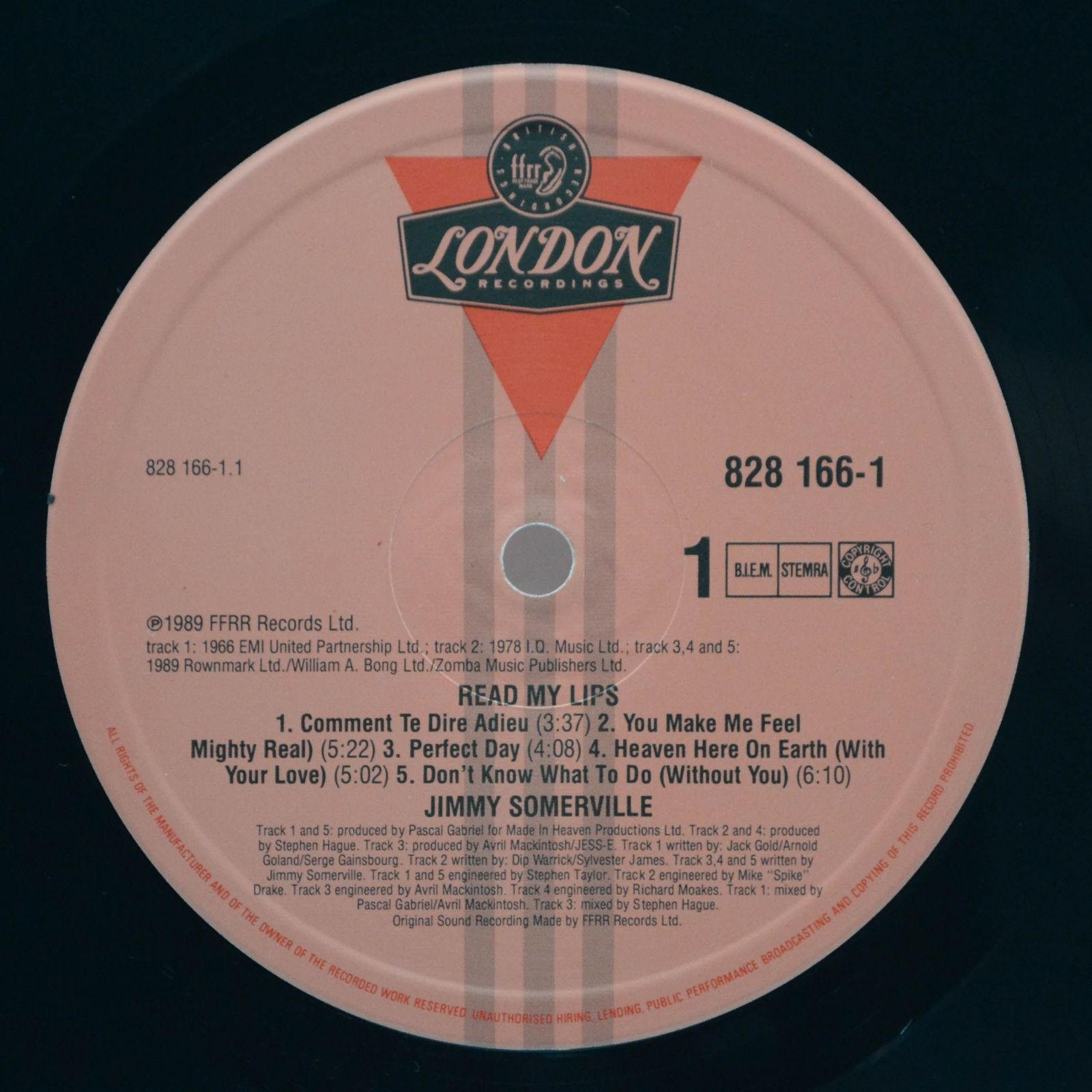 Виниловая пластинка Jimmy Somerville — Read My Lips, 1989