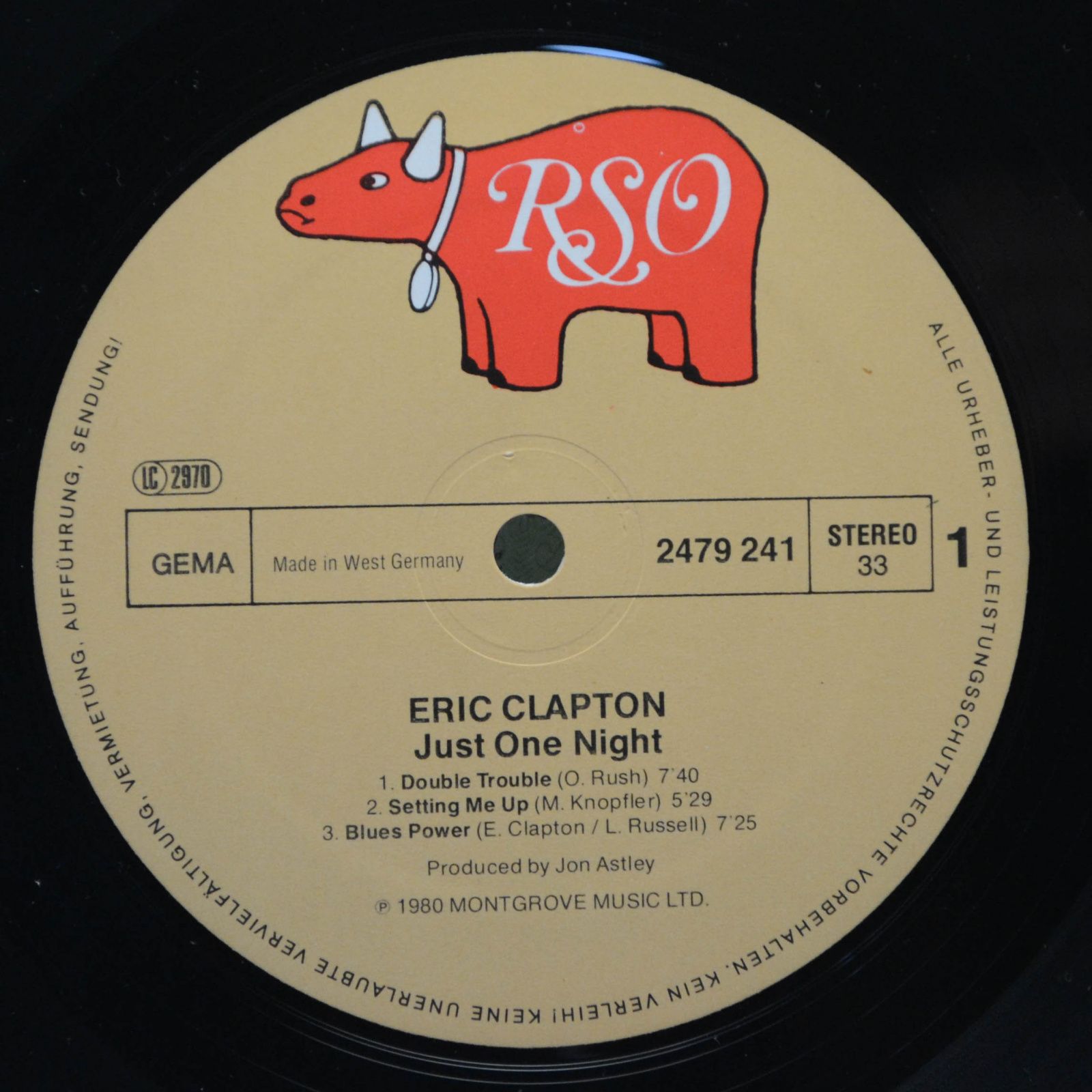 Eric Clapton — Just One Night (2LP), 1980