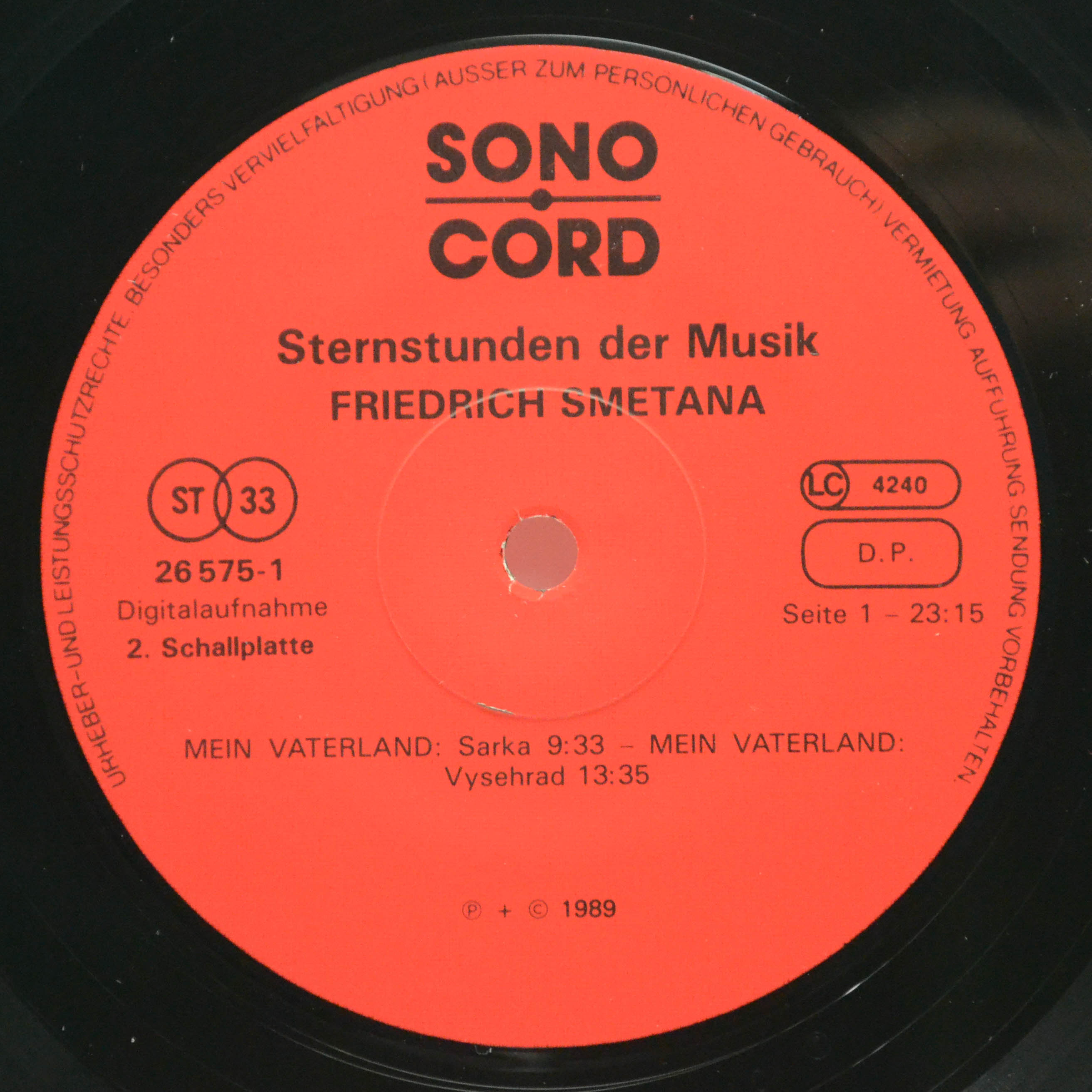 Виниловая пластинка Smetana — Sternstunden Der Musik (2LP), 1989