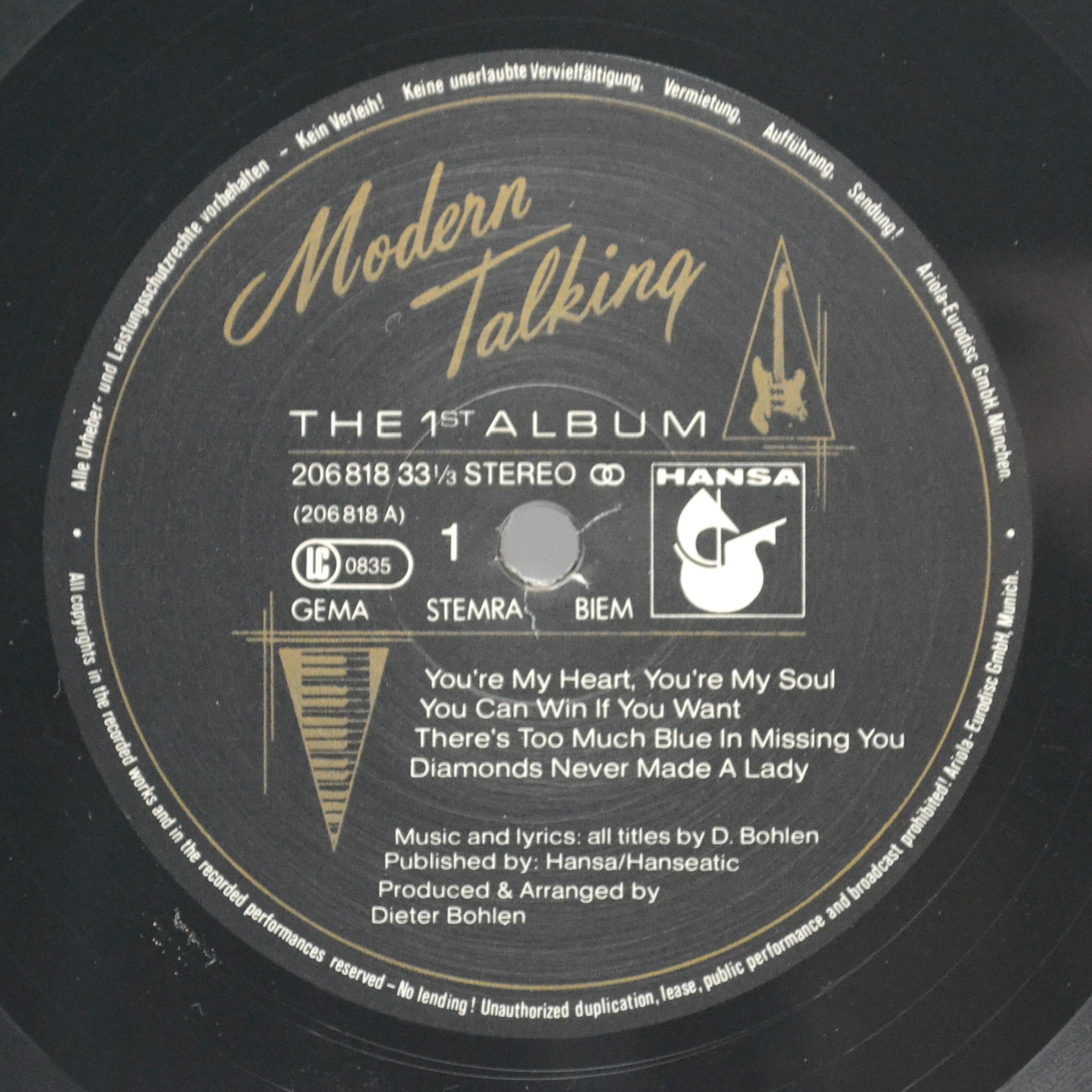 Виниловая пластинка Modern Talking — The 1st Album, 1985