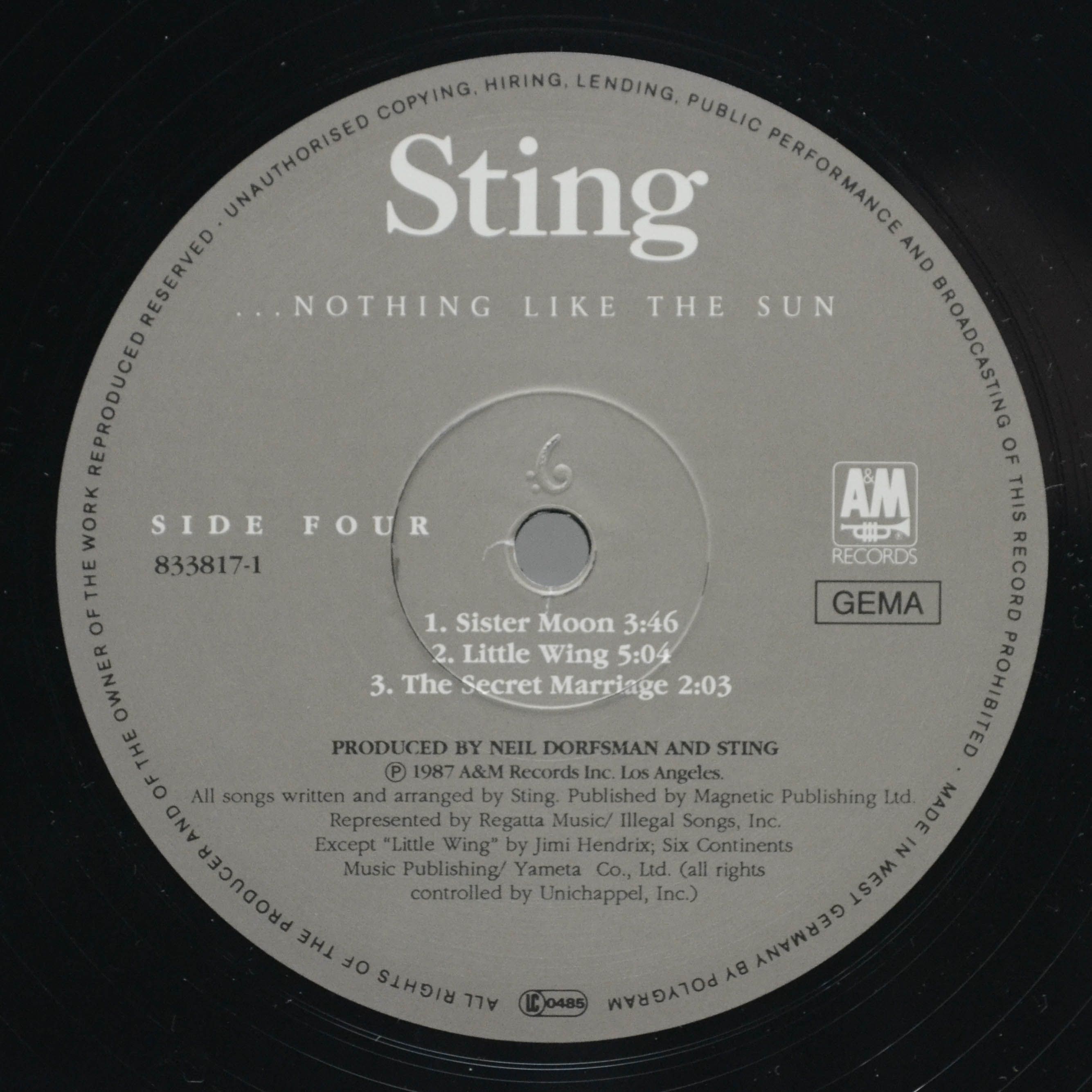 Sting — ...Nothing Like The Sun (2LP, poster), 1987