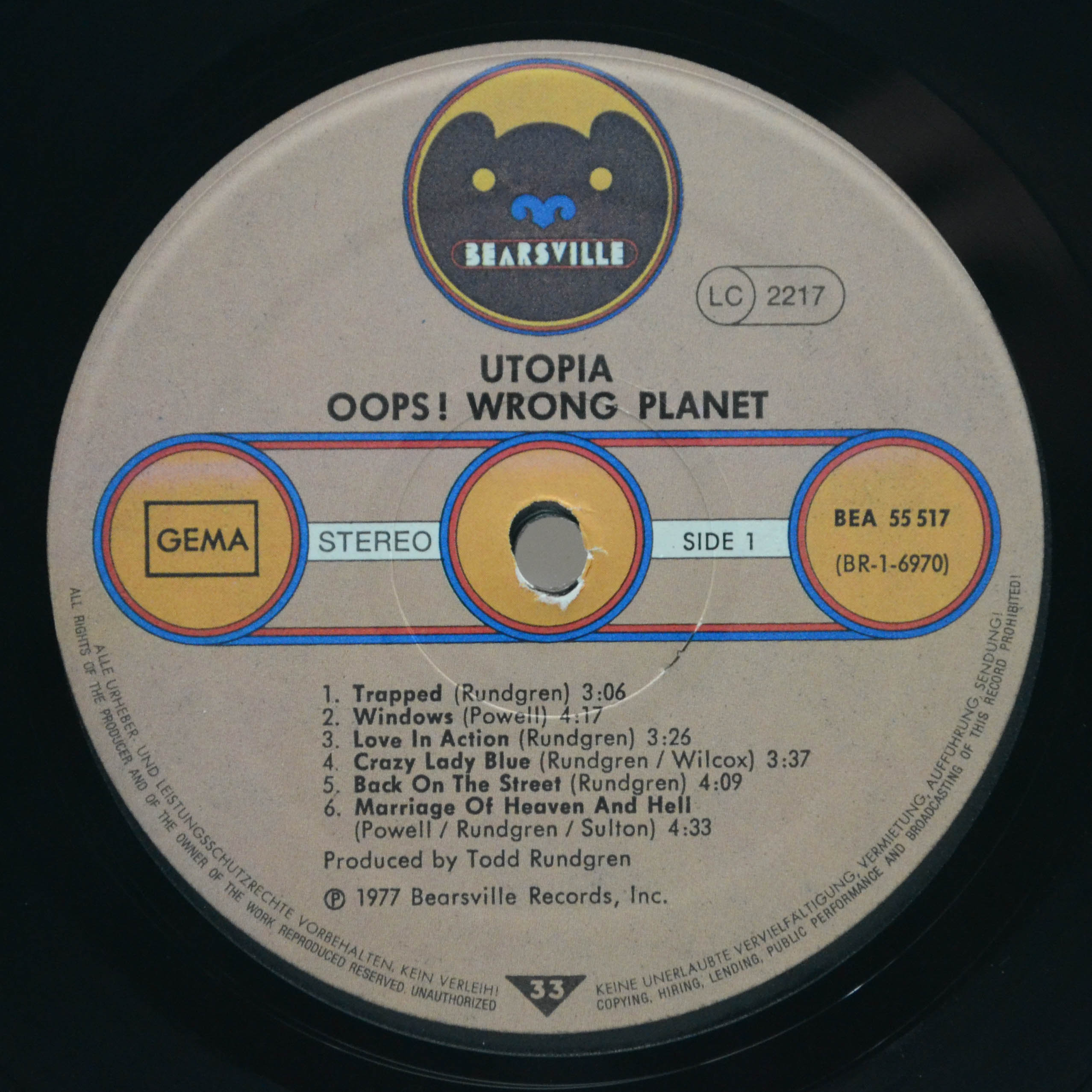 Utopia — Oops! Wrong Planet, 1977