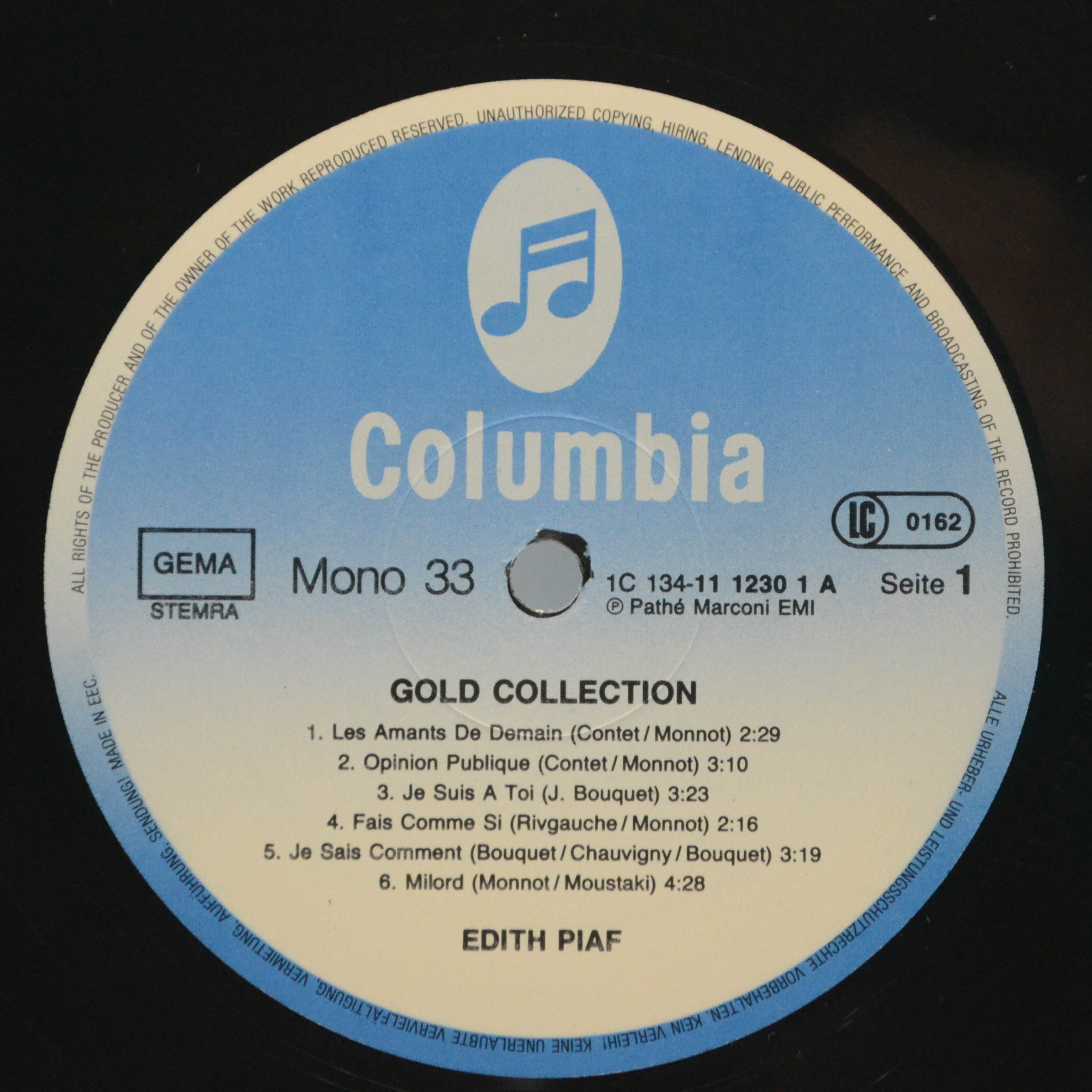 Виниловая пластинка Edith Piaf — Gold Collection (2LP), 1985