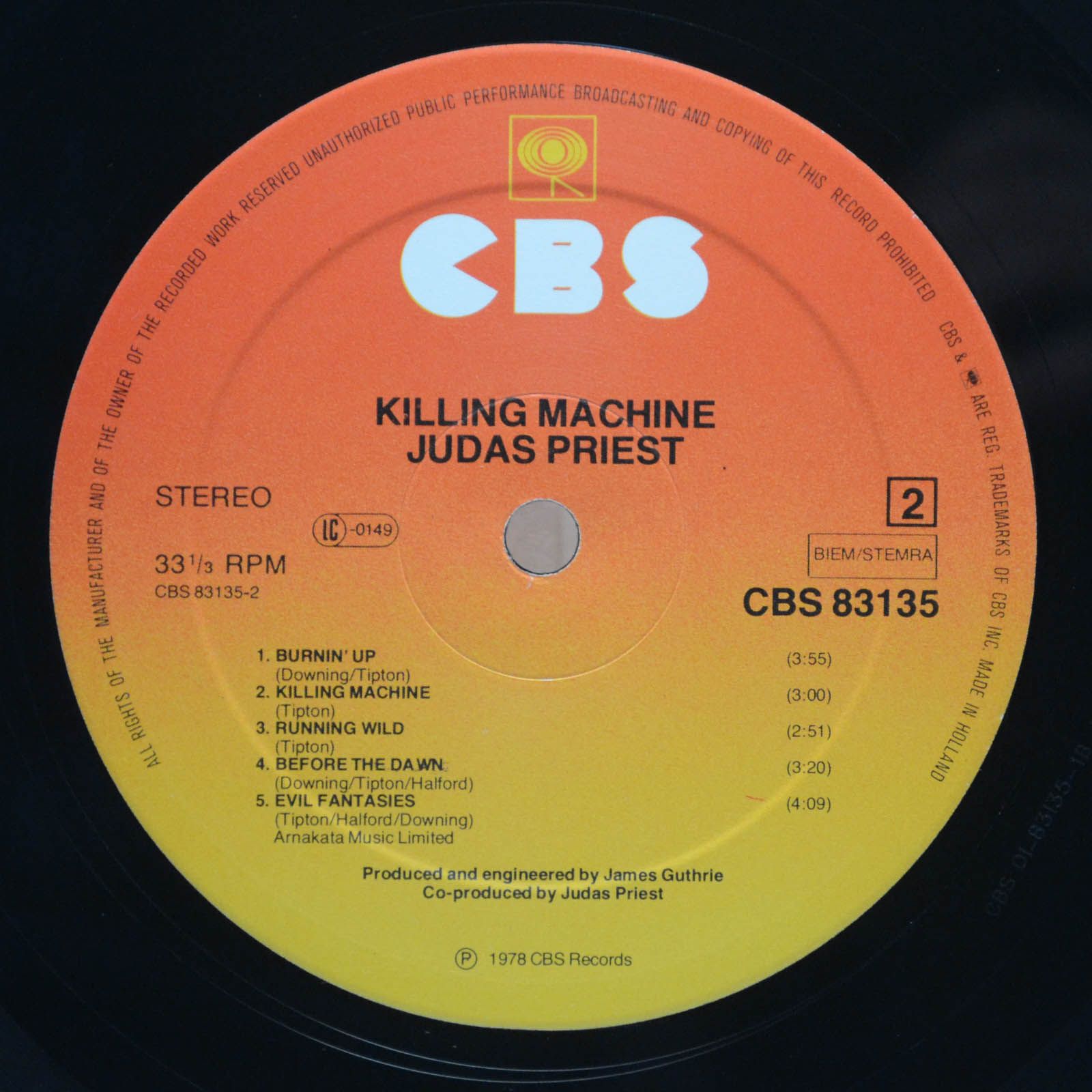 Виниловая пластинка Judas Priest — Killing Machine, 1978