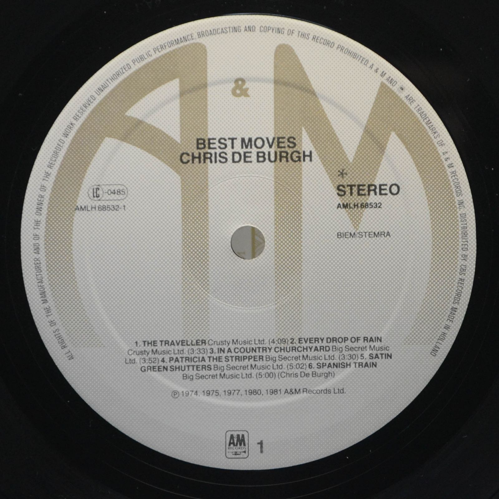 Виниловая пластинка Chris de Burgh — Best Moves, 1981