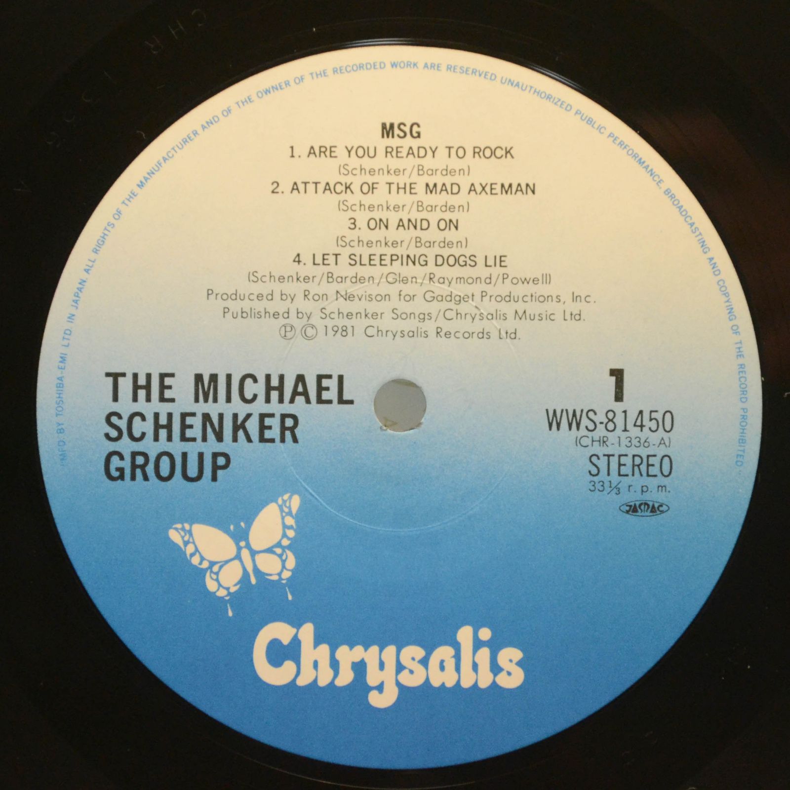 Виниловая пластинка Michael Schenker Group — MSG, 1981
