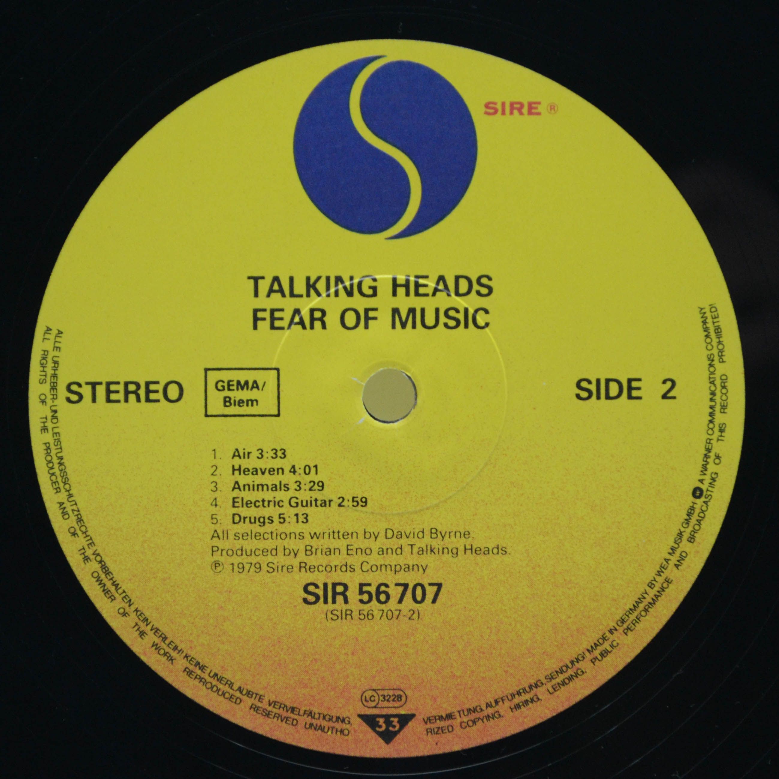 Виниловая пластинка Talking Heads — Fear Of Music, 1979