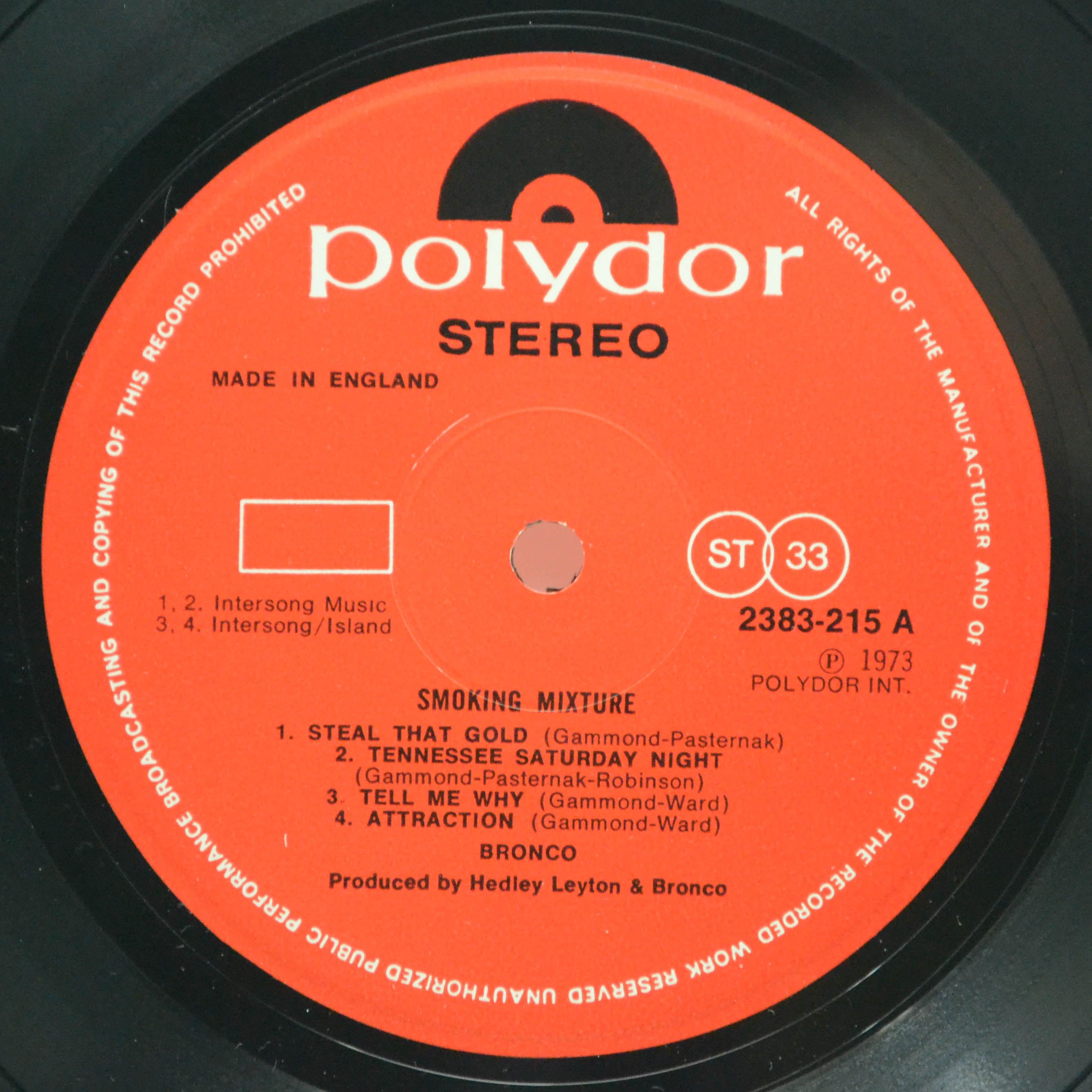 Виниловая пластинка Bronco — Smoking Mixture (1-st, UK), 1973
