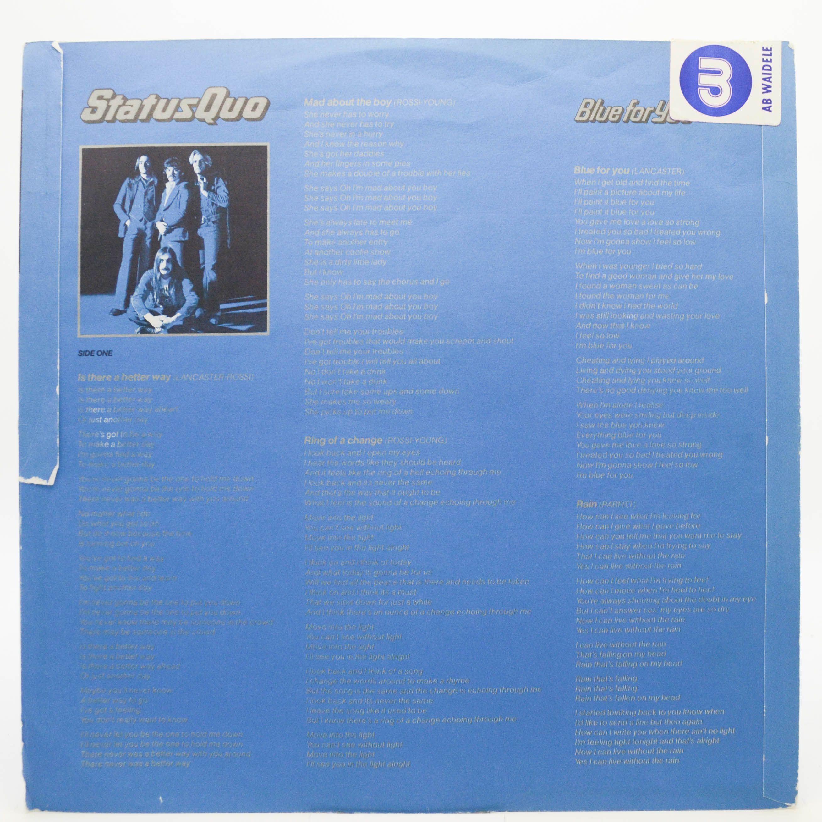 Виниловая пластинка Status Quo — Blue For You, 1976