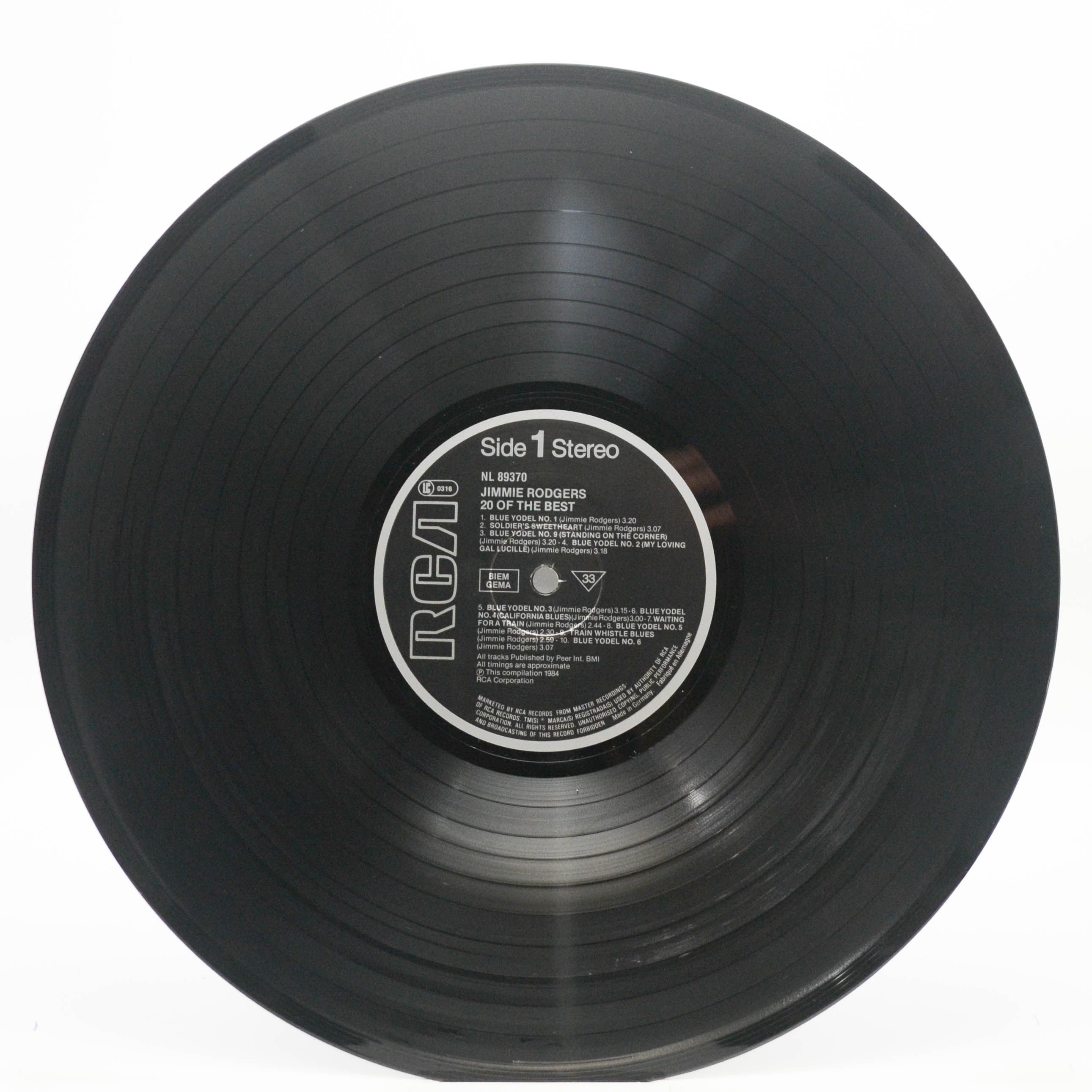 Виниловая пластинка Jimmie Rodgers — 20 Of The Best, 1984