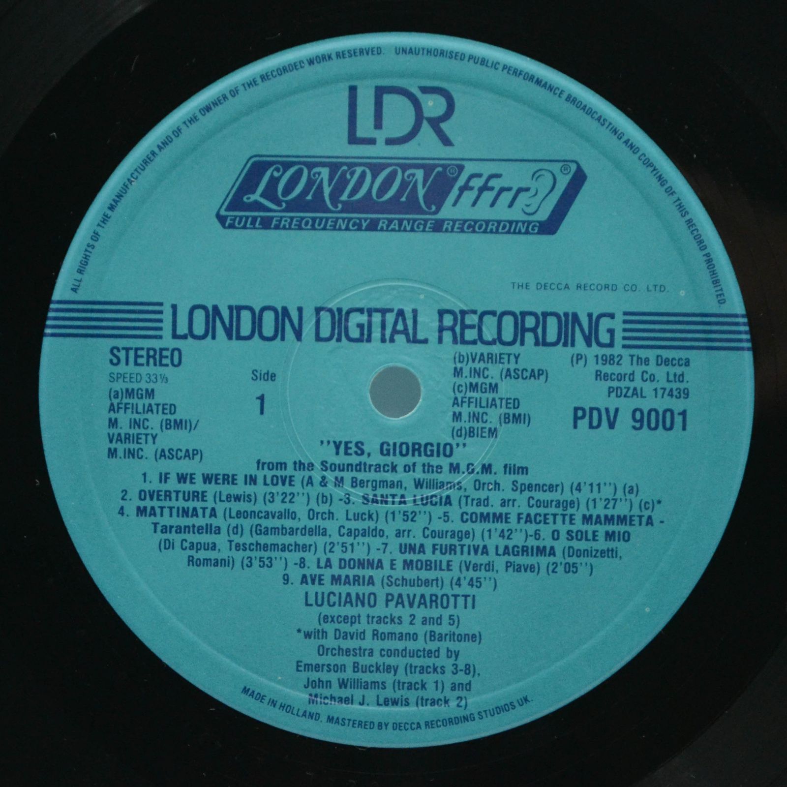 Luciano Pavarotti — Yes, Giorgio, 1982