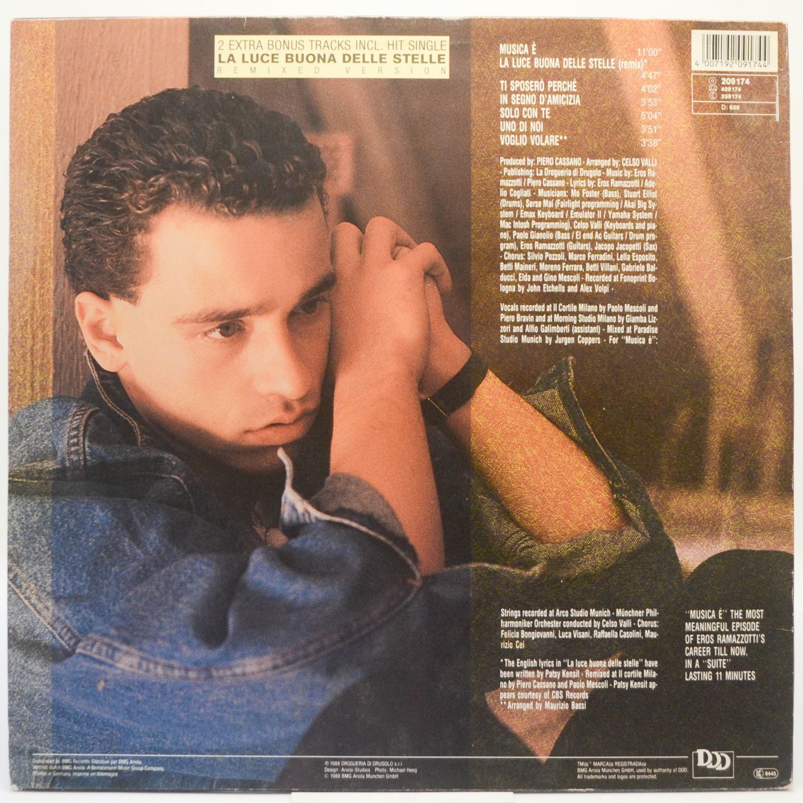 Виниловая пластинка Eros Ramazzotti — Musica È, 1988