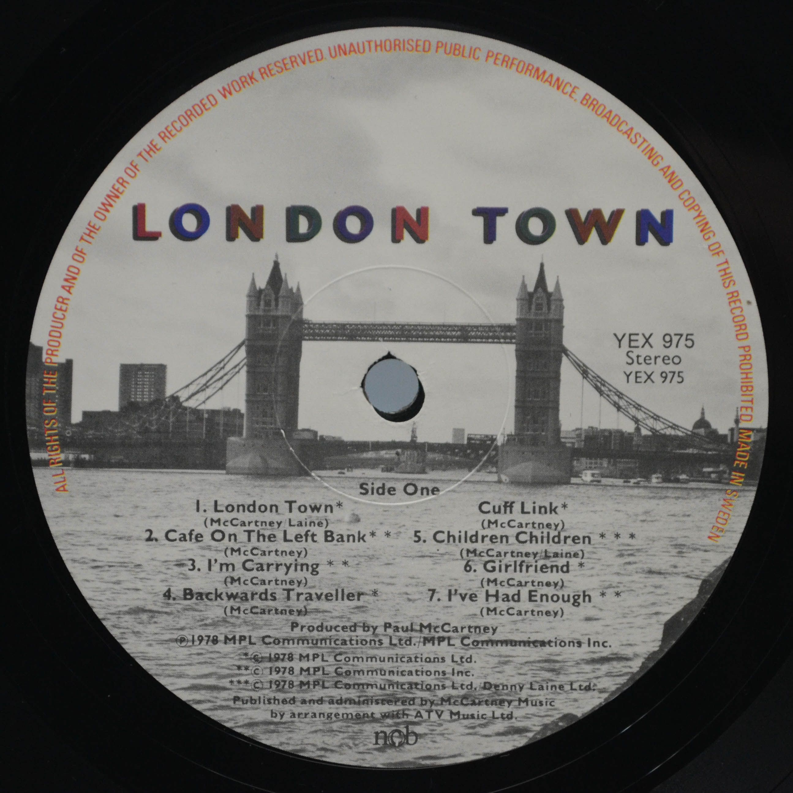 Wings — London Town (poster), 1978