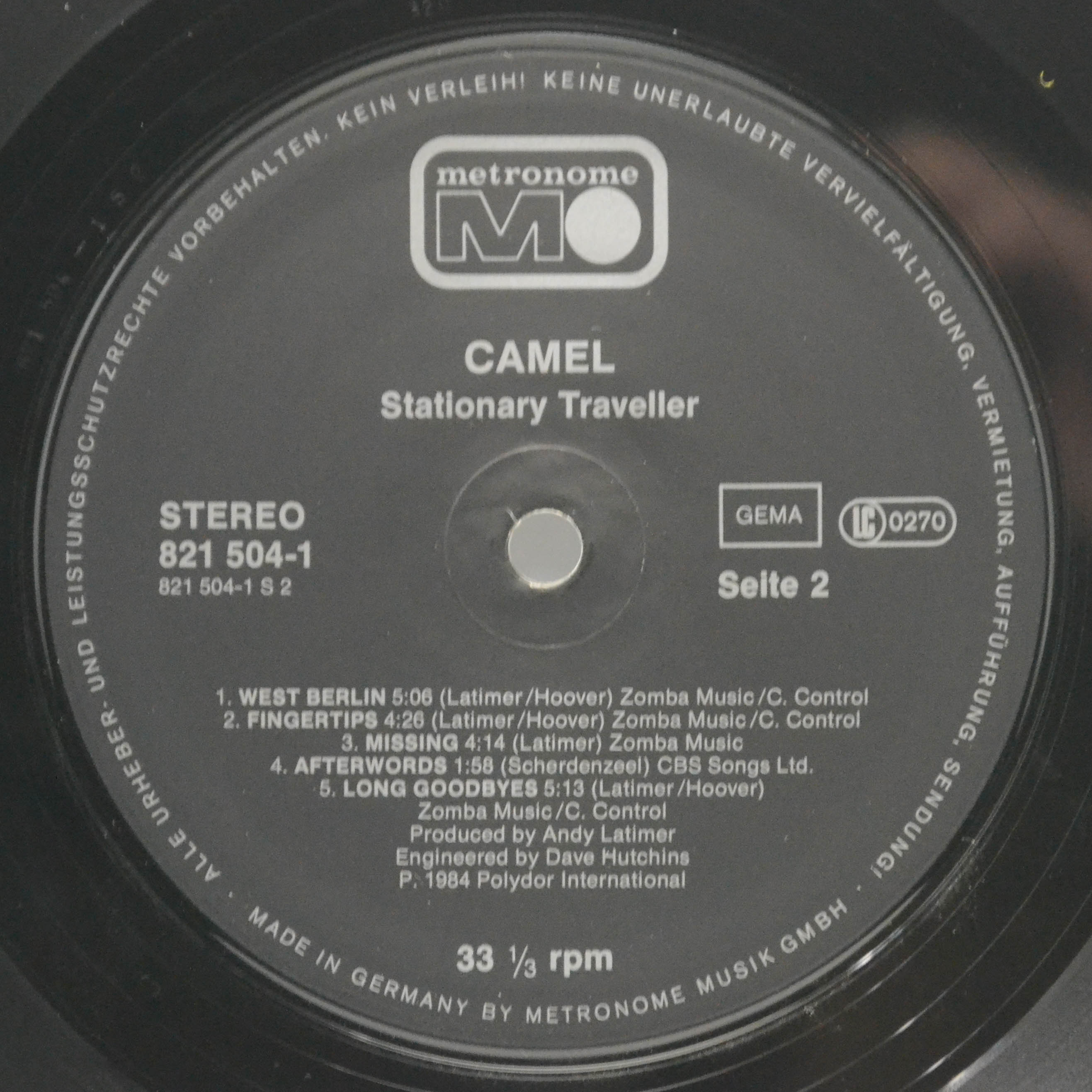 Camel — Stationary Traveller, 1984