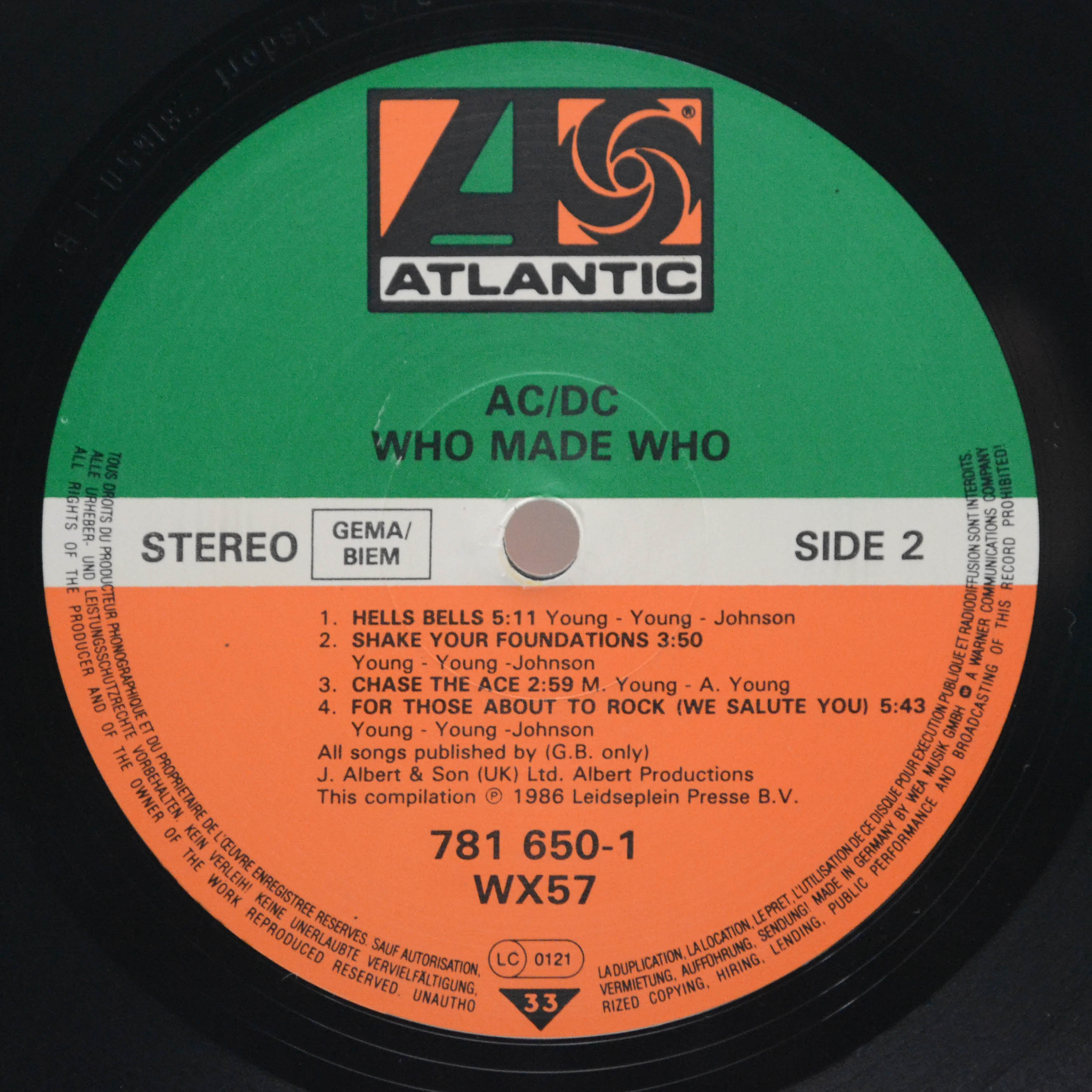 Виниловая пластинка AC/DC — Who Made Who, 1986