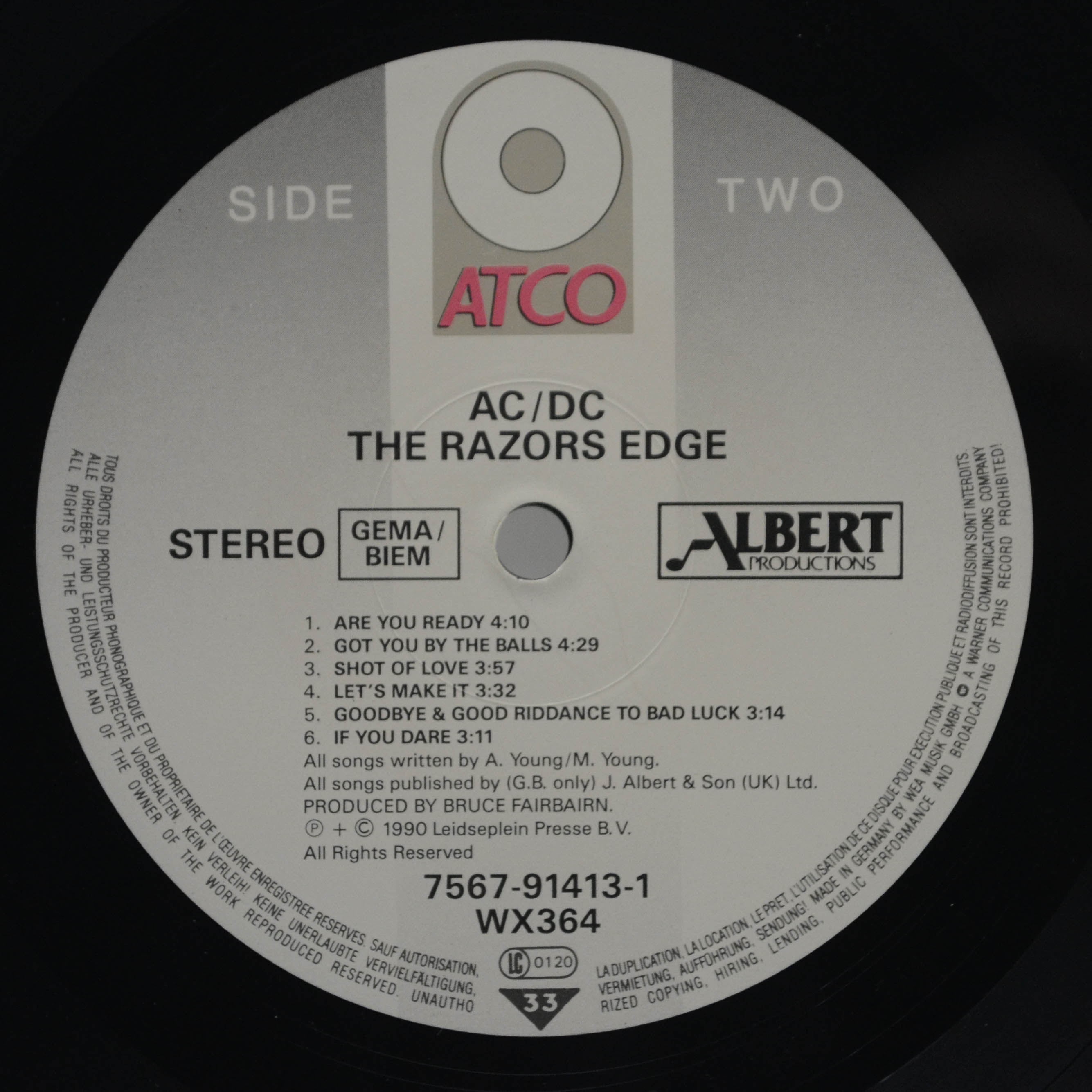 Виниловая пластинка AC/DC — The Razors Edge, 1990