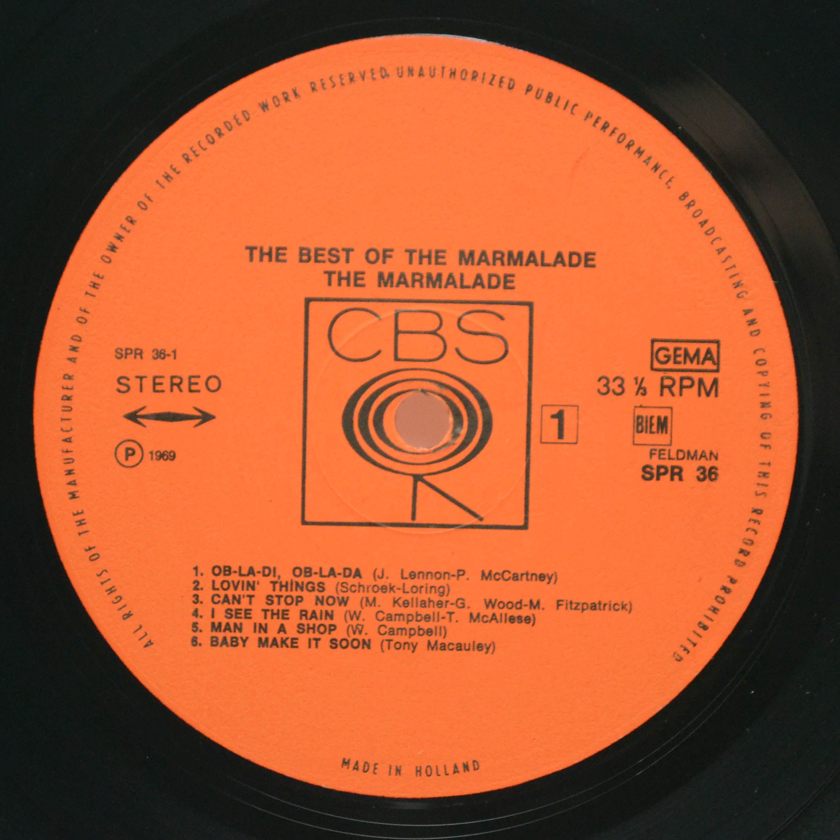 Виниловая пластинка Marmalade — The Best Of The Marmalade, 1969