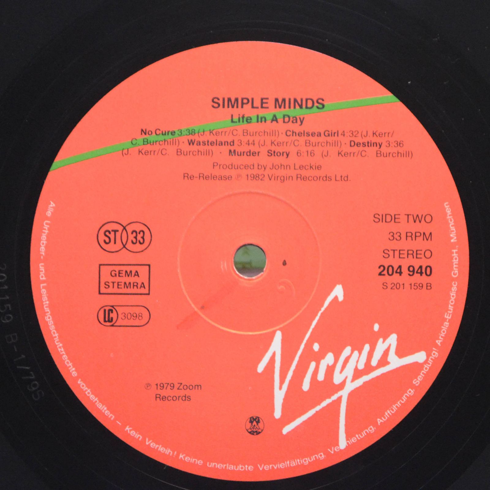 Виниловая пластинка Simple Minds — Life In A Day, 1984