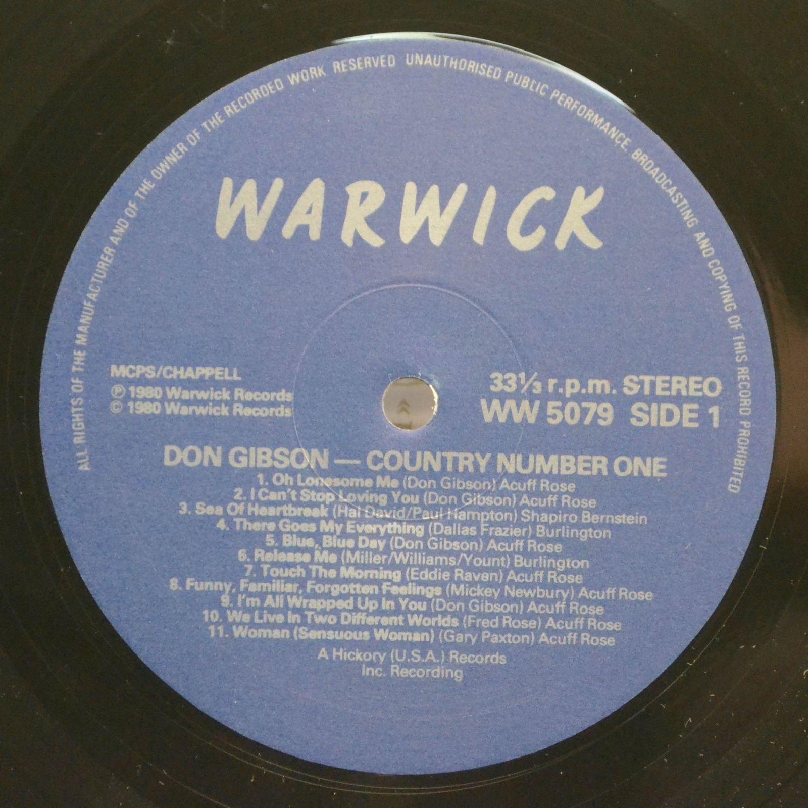 Виниловая пластинка Don Gibson — Country Number One !, 1980