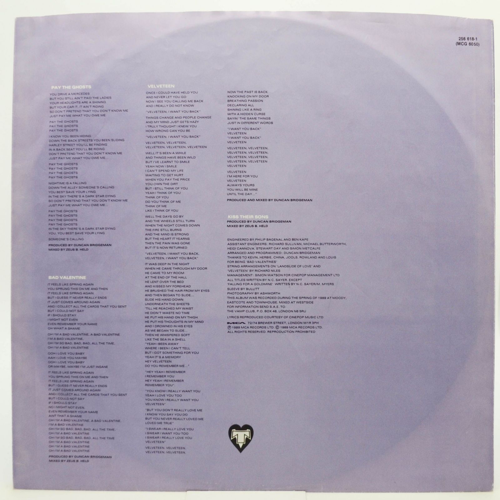 Виниловая пластинка Transvision Vamp — Velveteen, 1989