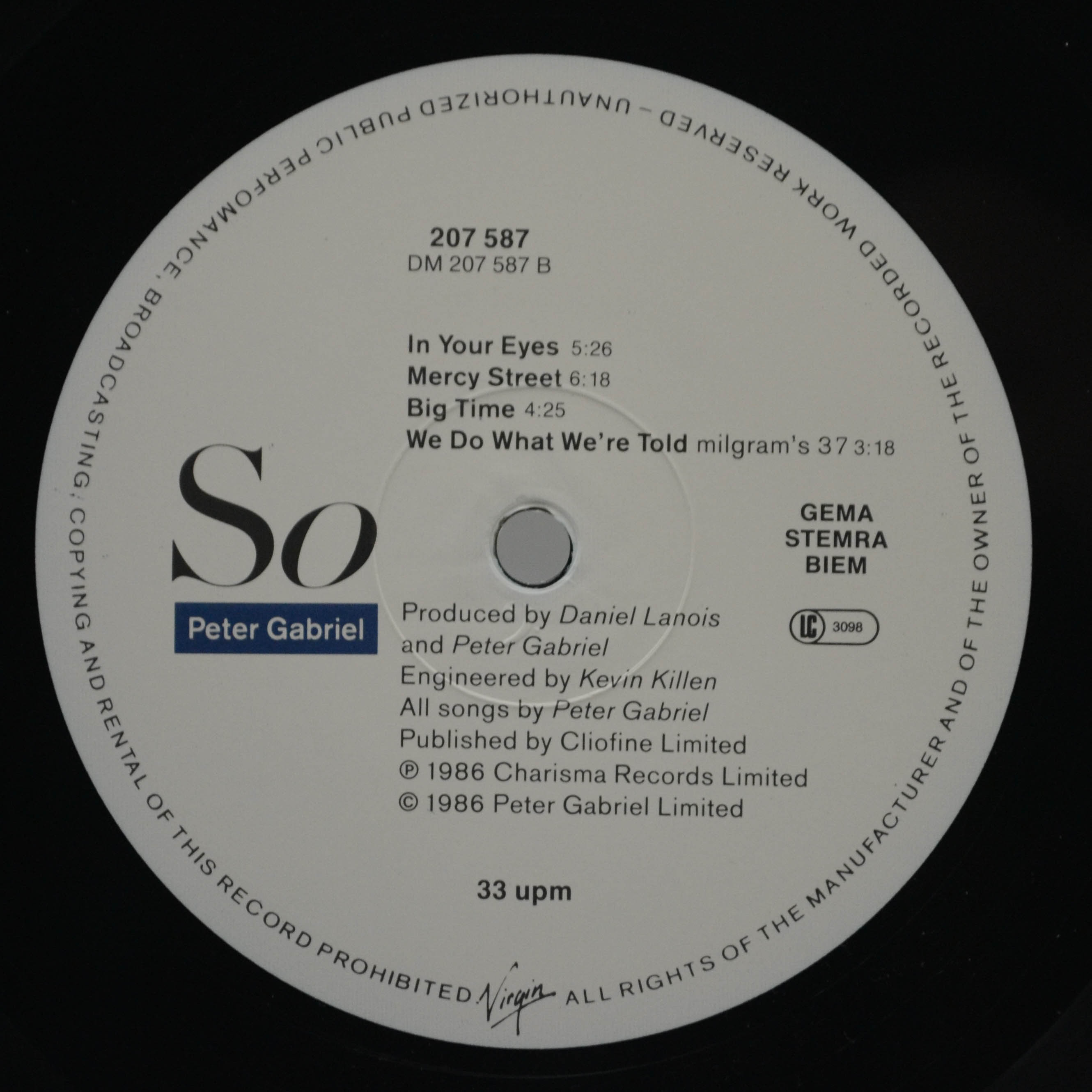 Peter Gabriel — So, 1986