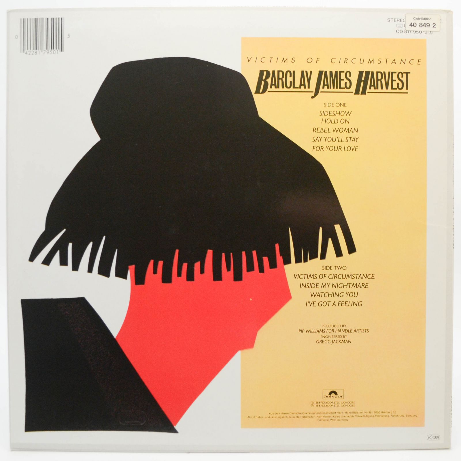 Виниловая пластинка Barclay James Harvest — Victims Of Circumstance, 1984