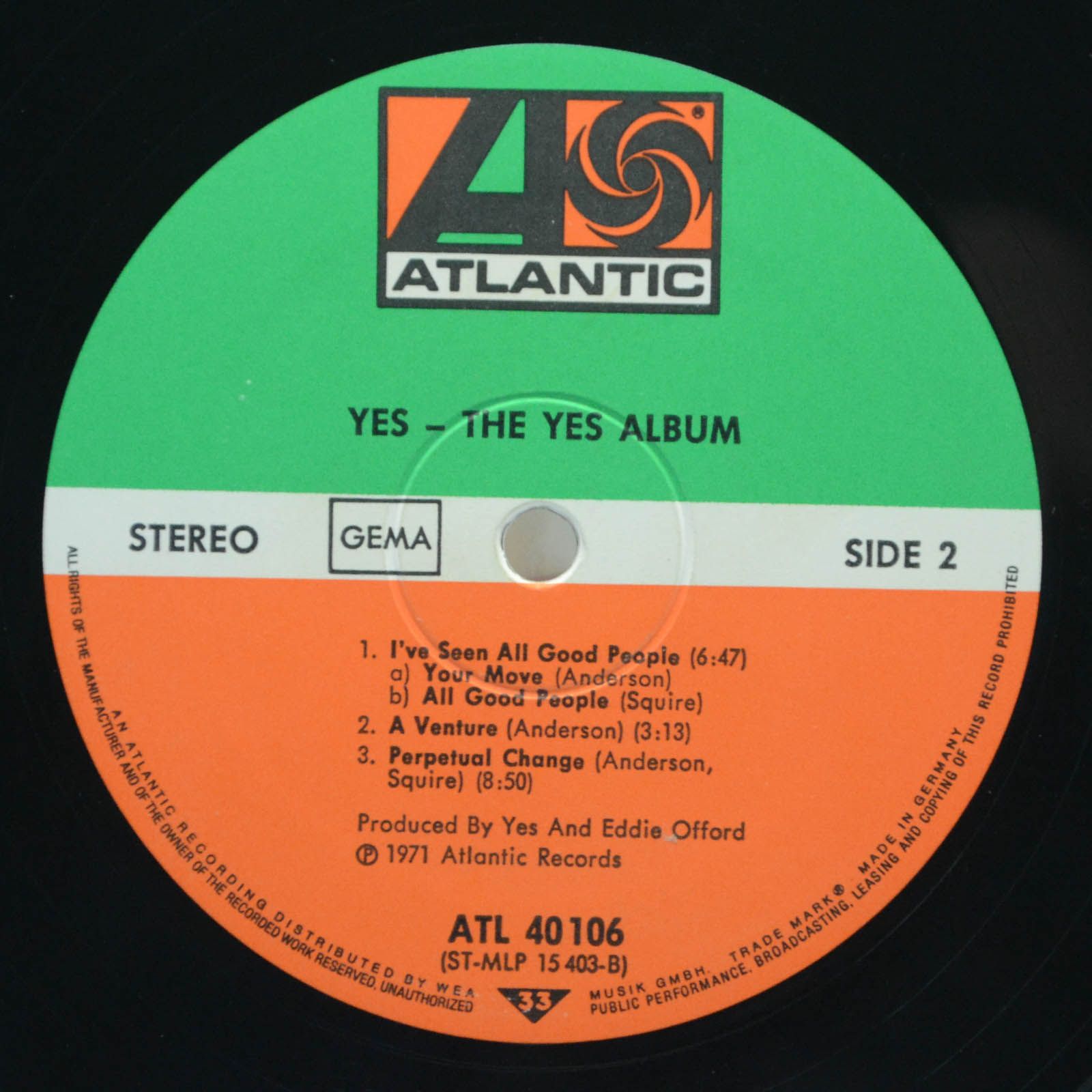 Виниловая пластинка Yes — The Yes Album, 1971