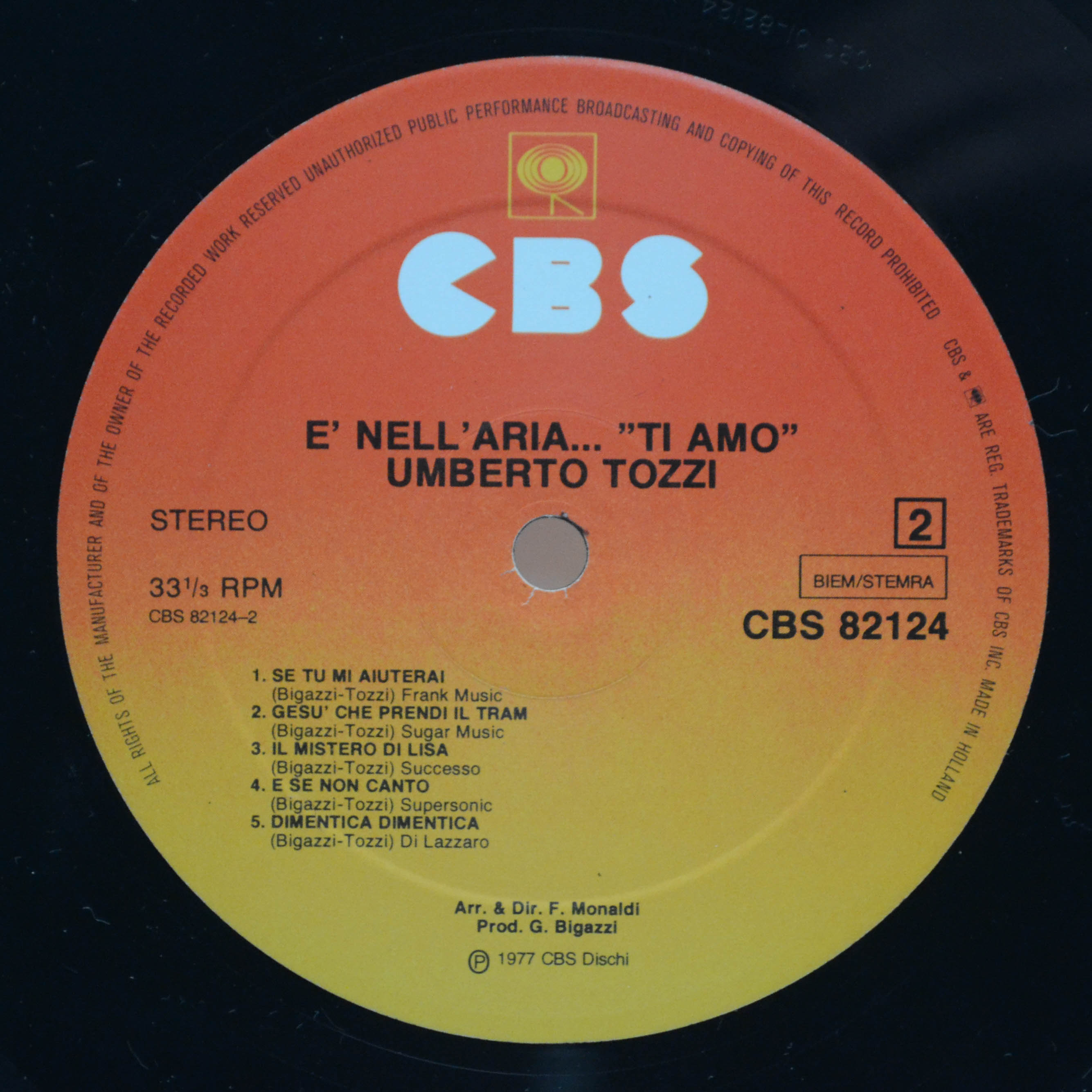 Виниловая пластинка Umberto Tozzi — È Nell'Aria...Ti Amo, 1977