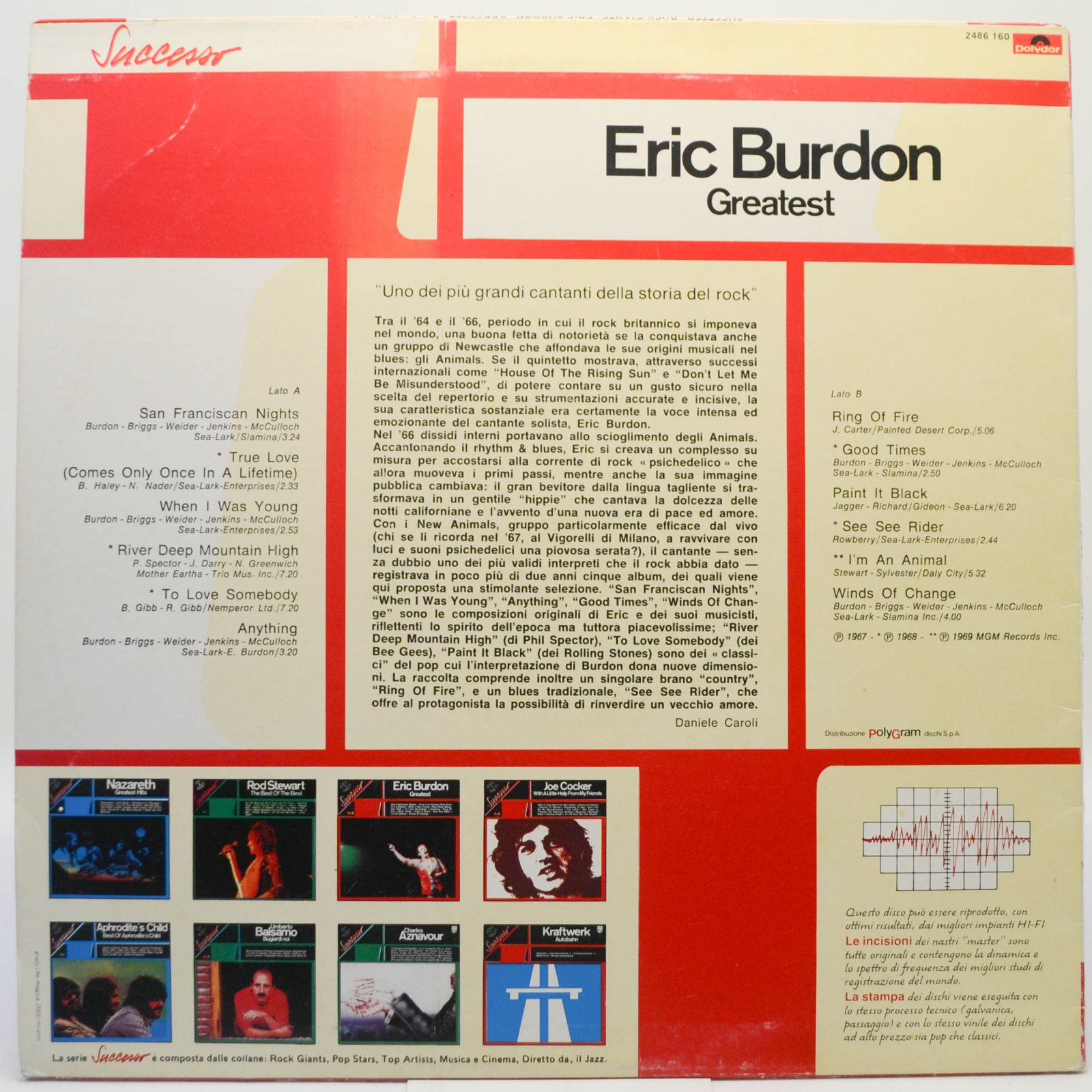 Виниловая пластинка Eric Burdon — Greatest, 1969