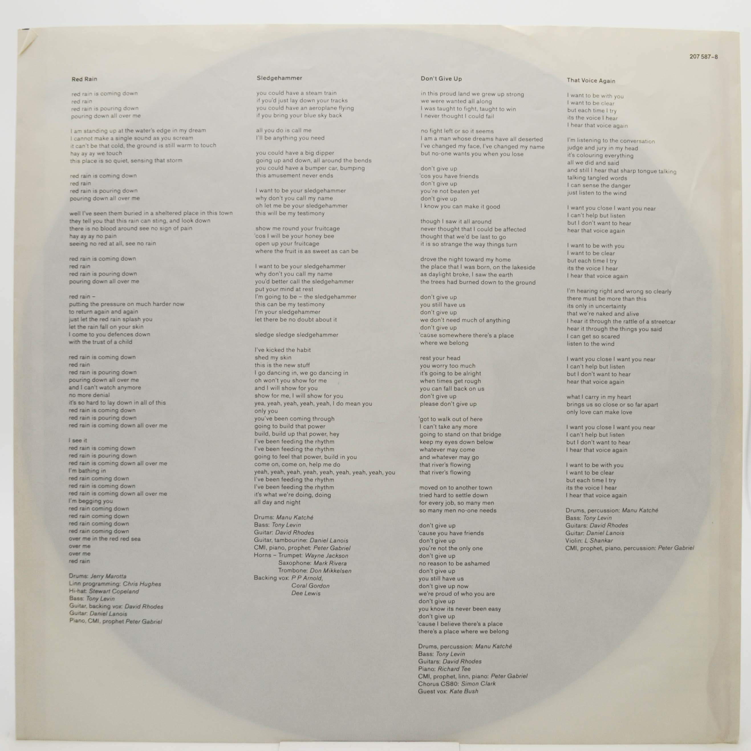 Peter Gabriel — So, 1986