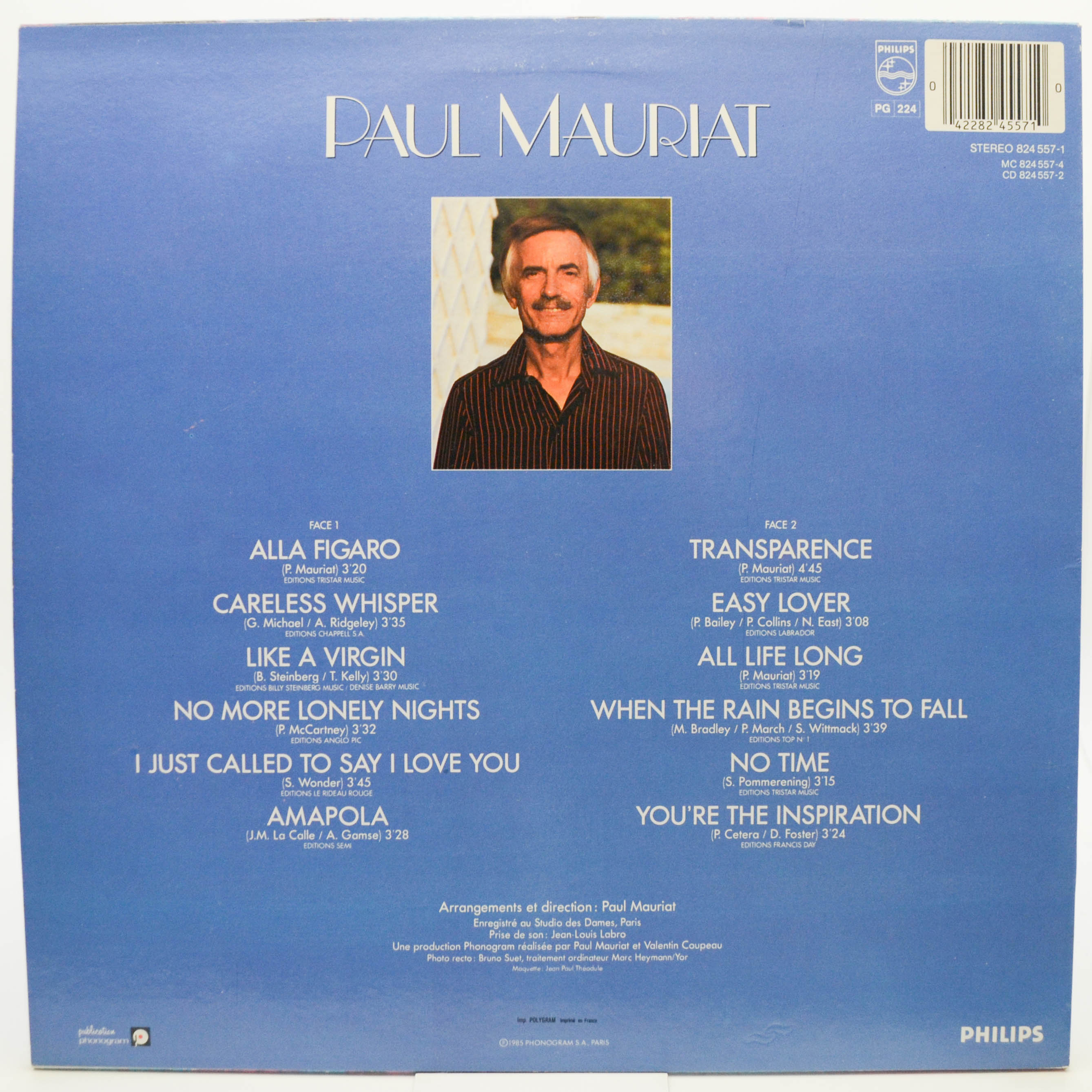 Paul Mauriat — Transparence (1-st, France), 1985