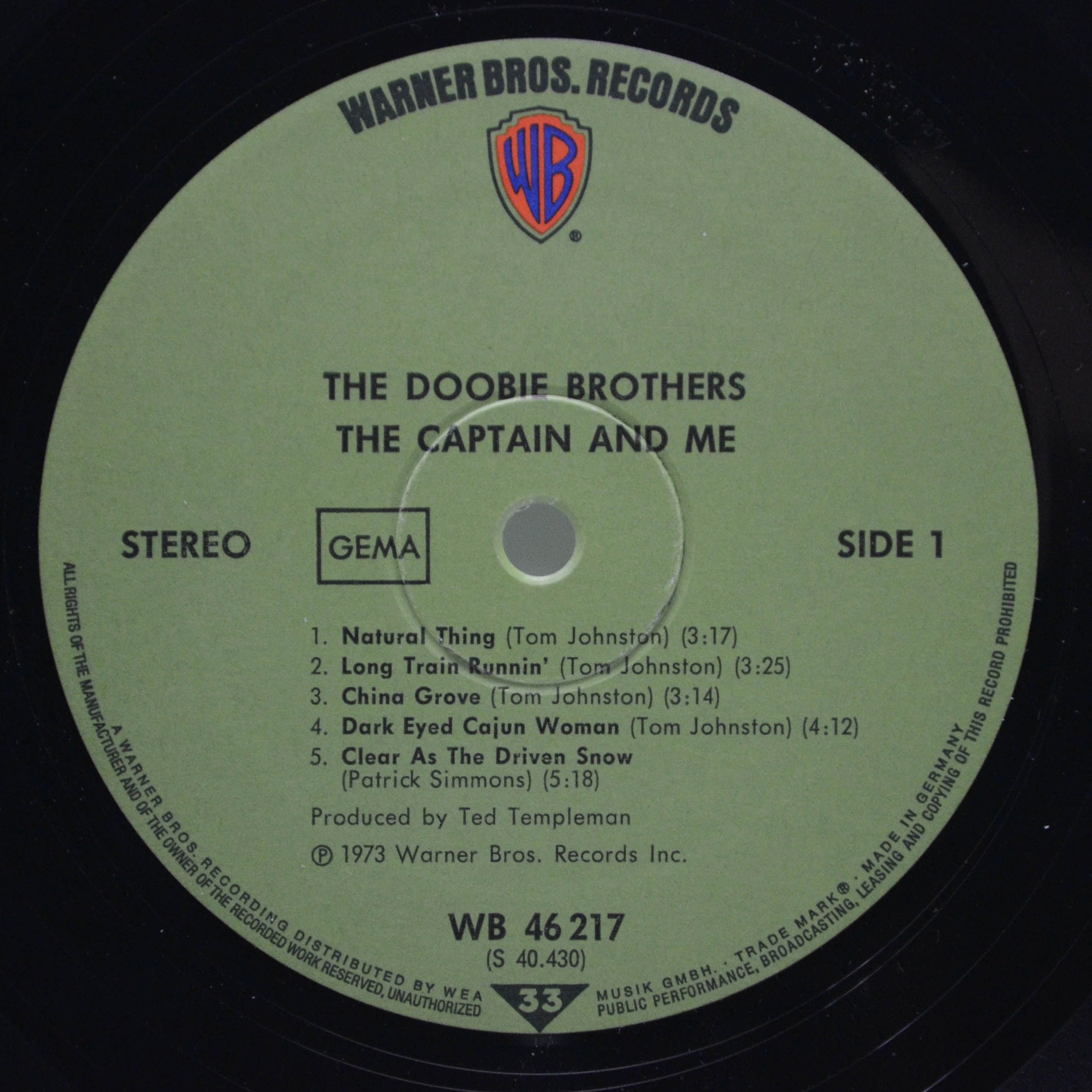 Виниловая пластинка Doobie Brothers — The Captain And Me, 1973