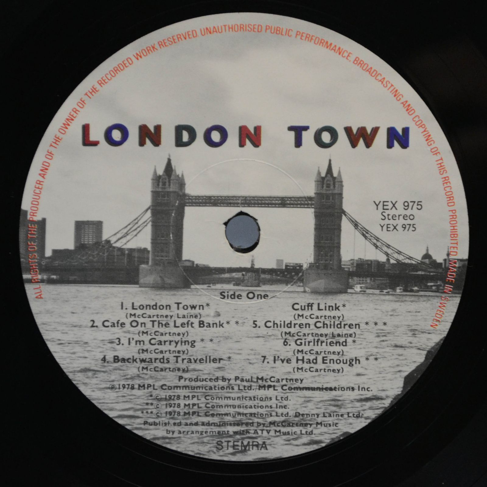 Wings — London Town (poster), 1978