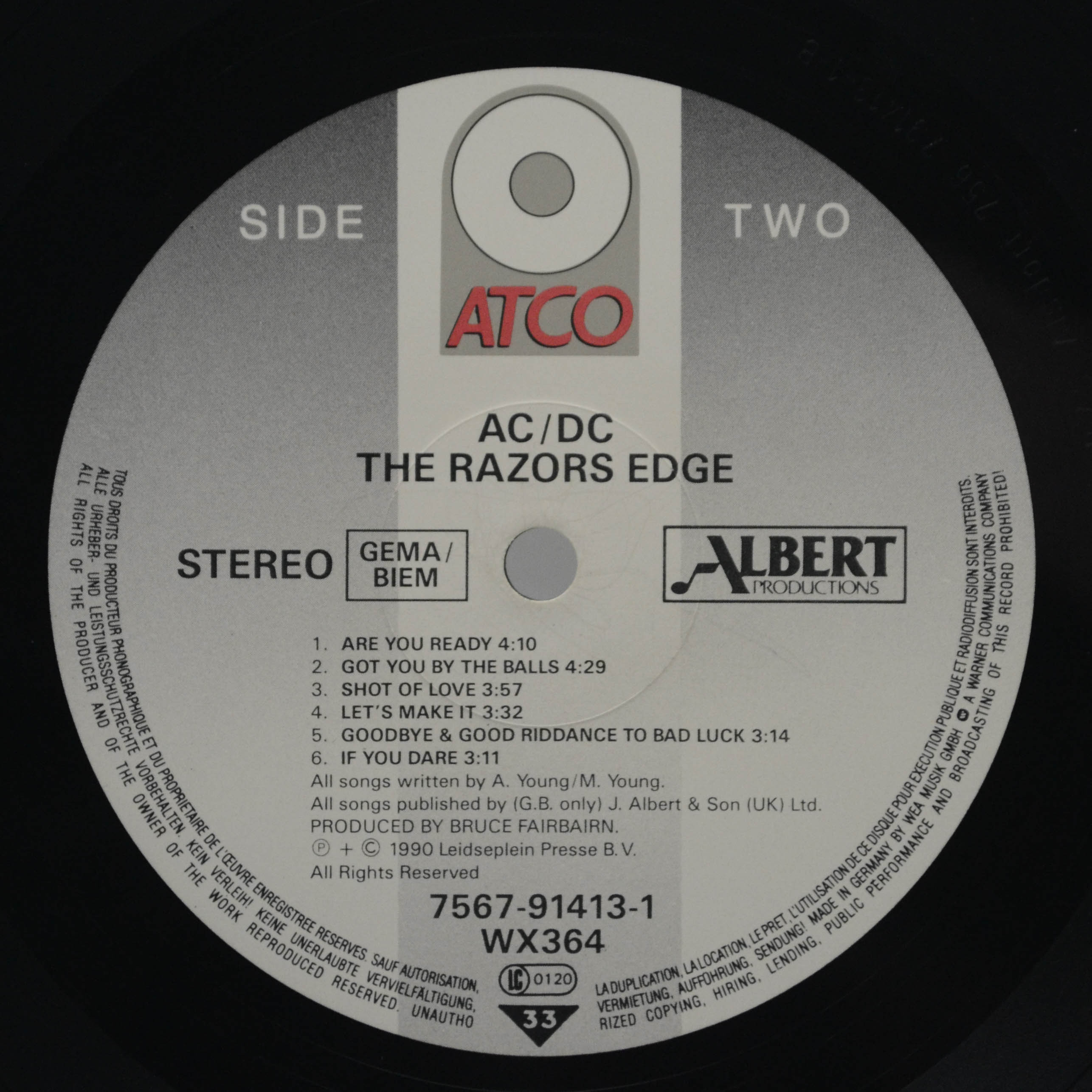 Виниловая пластинка AC/DC — The Razors Edge, 1990