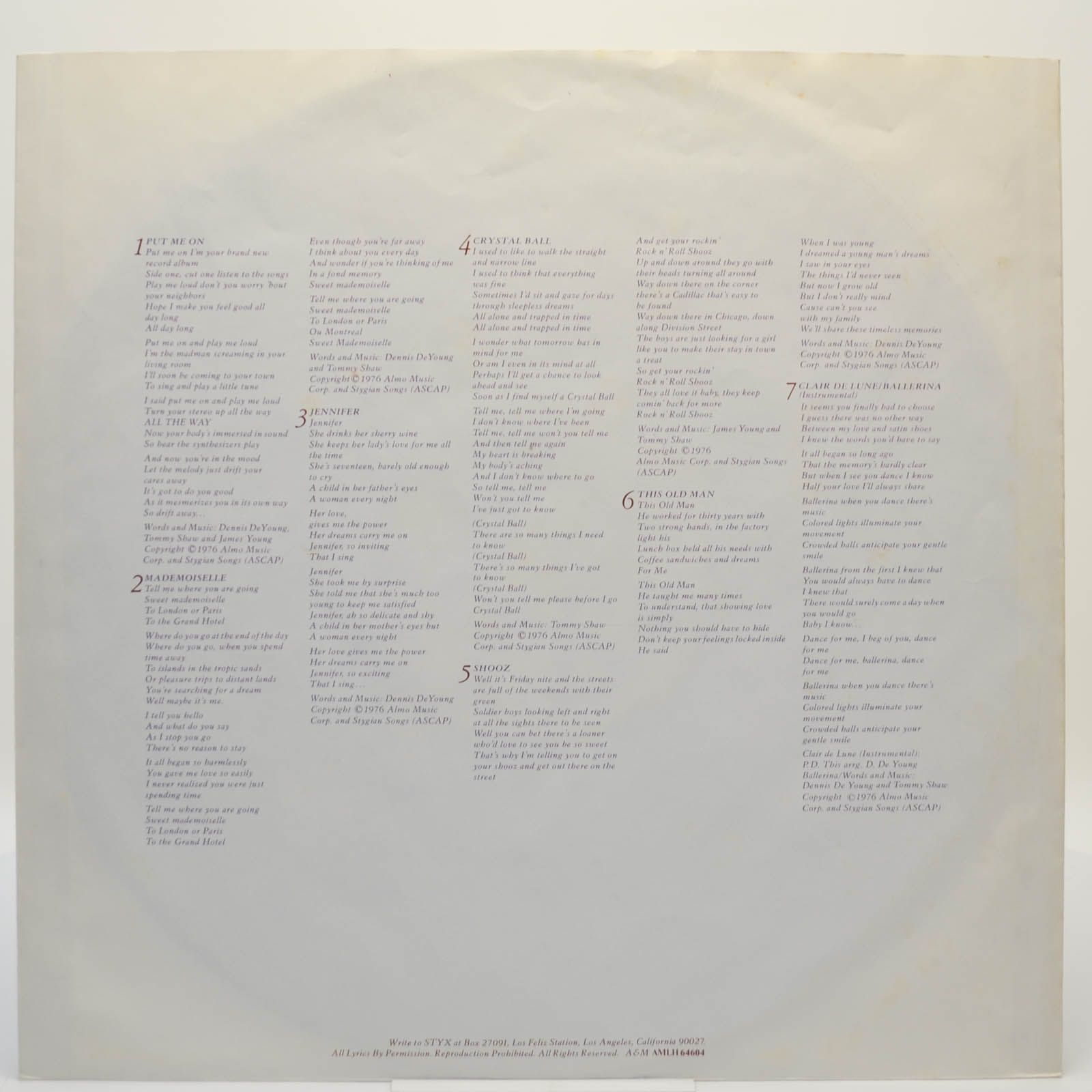 Styx — Crystal Ball, 1976