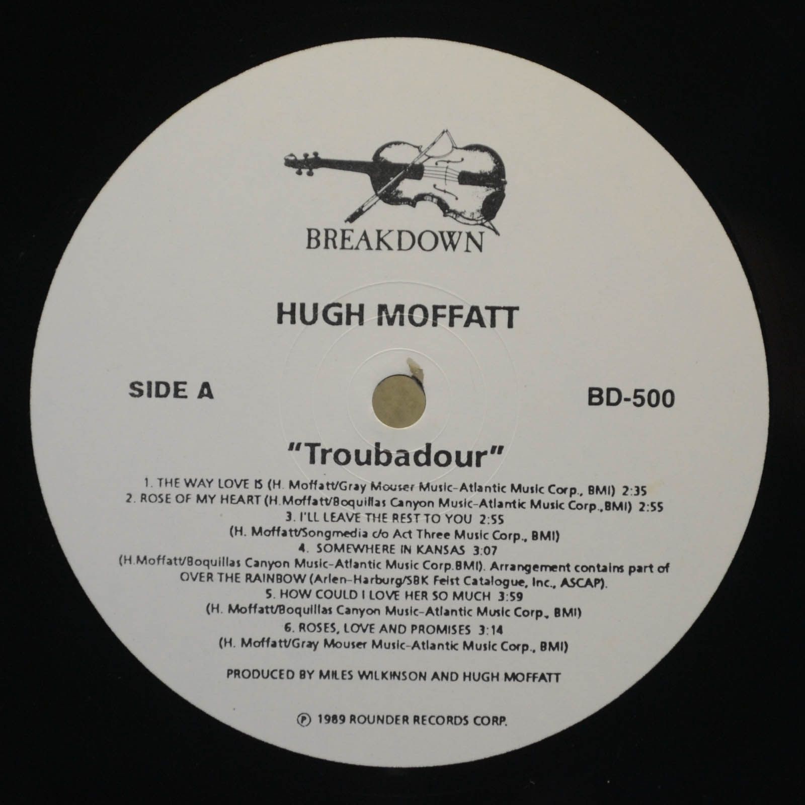 Виниловая пластинка Hugh Moffatt — Troubadour (UK), 1989
