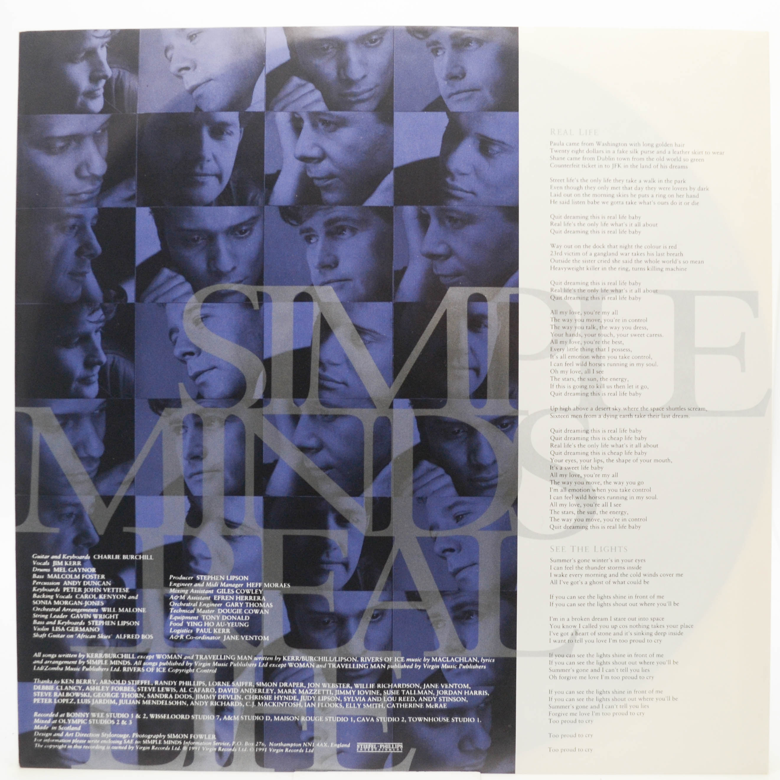 Виниловая пластинка Simple Minds — Real Life, 1991